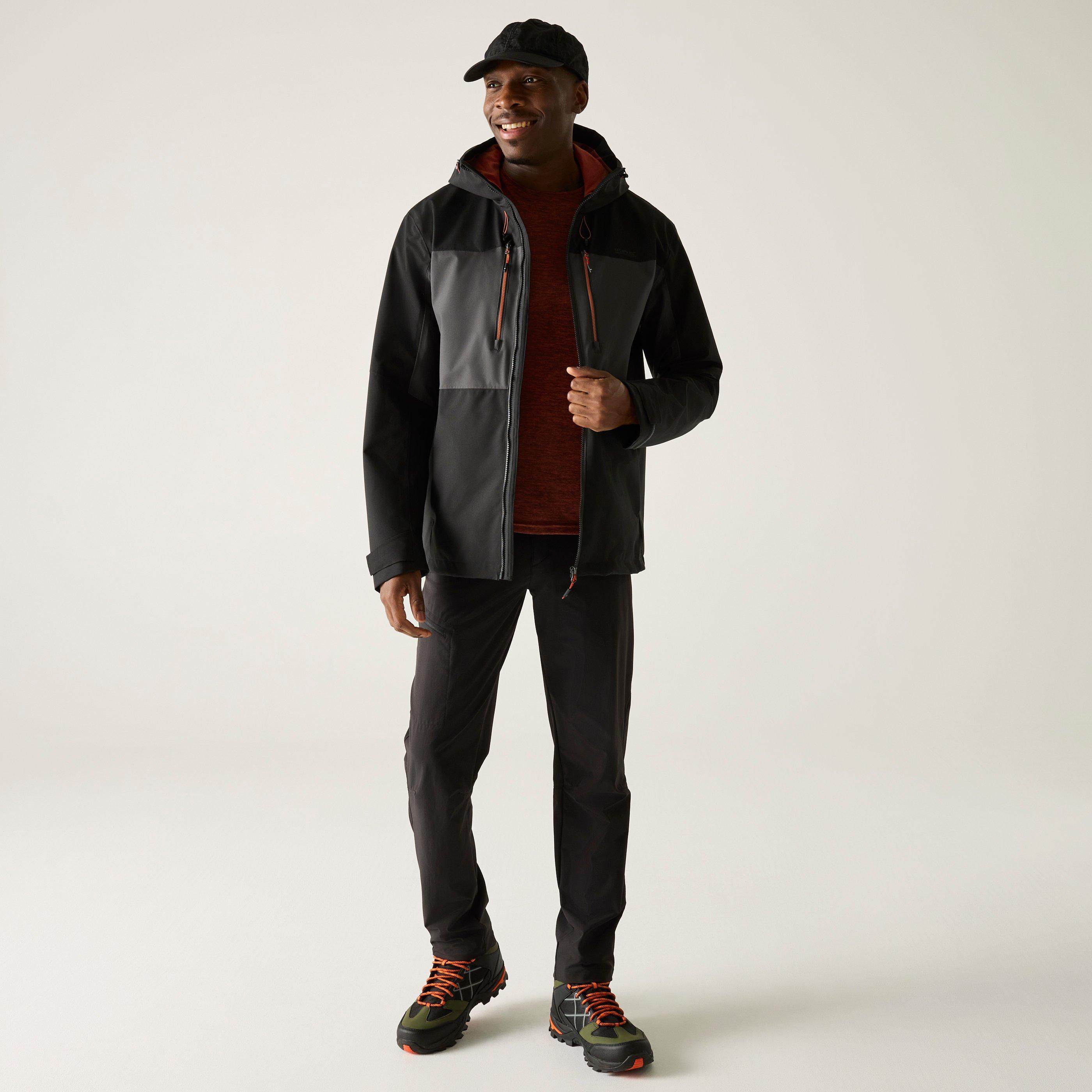 Regatta Men's Maland Waterproof Hooded Jacket - Ash/Blk - M