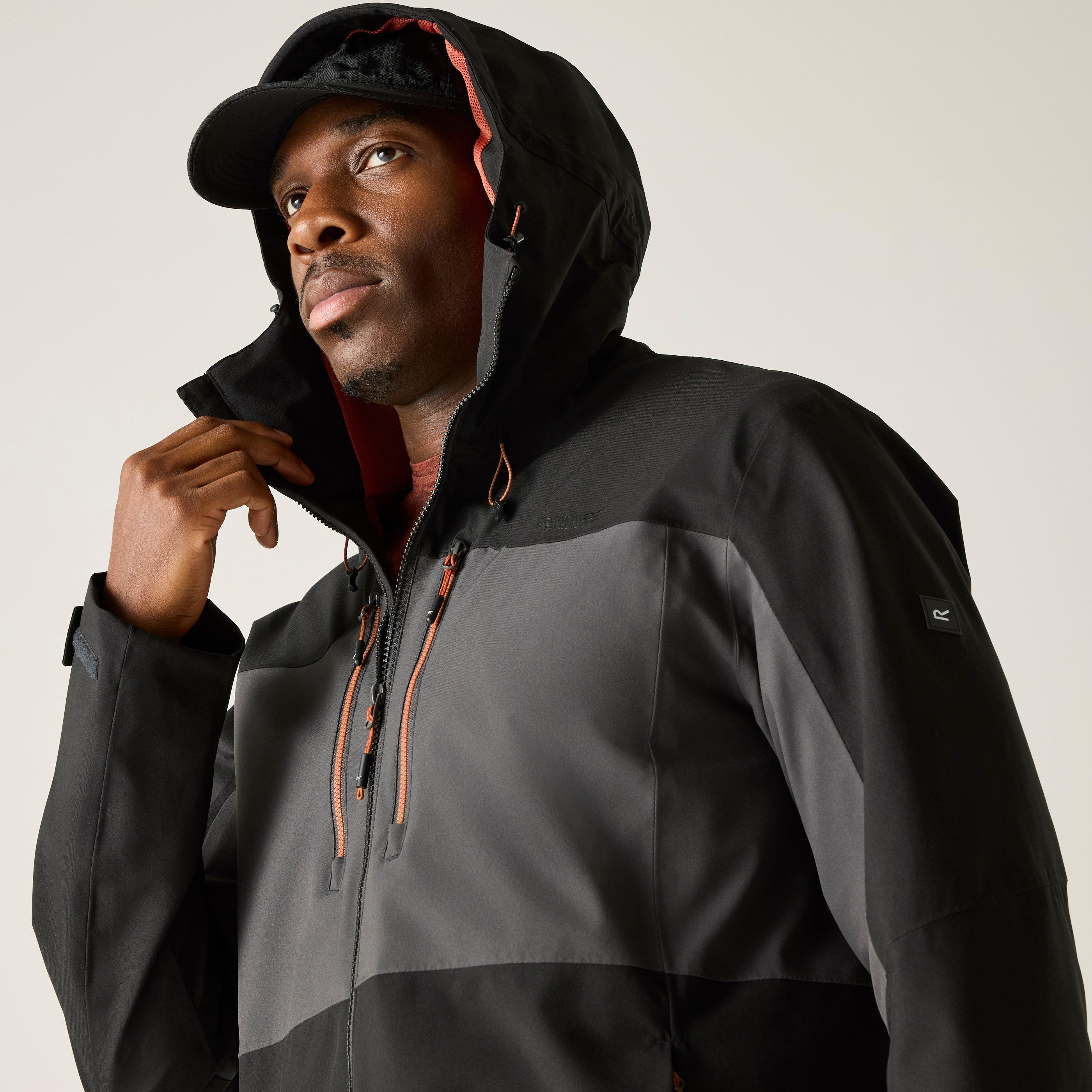 Ash/Blk - Regatta - Men's Maland Waterproof Hooded Jacket - 3