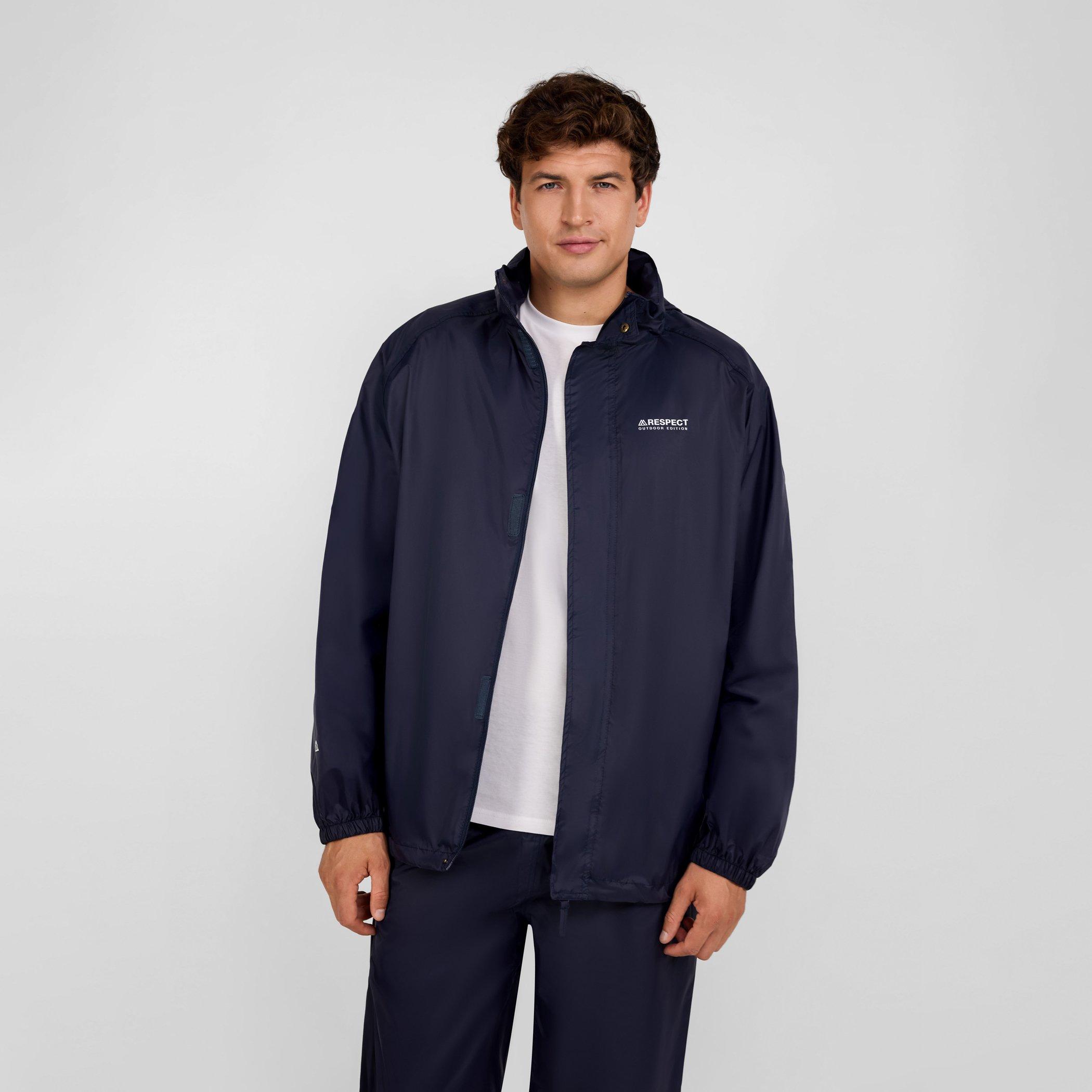 Marineblau - Minoti - Men packaway waterproof jacket with zip pockets navy - 2