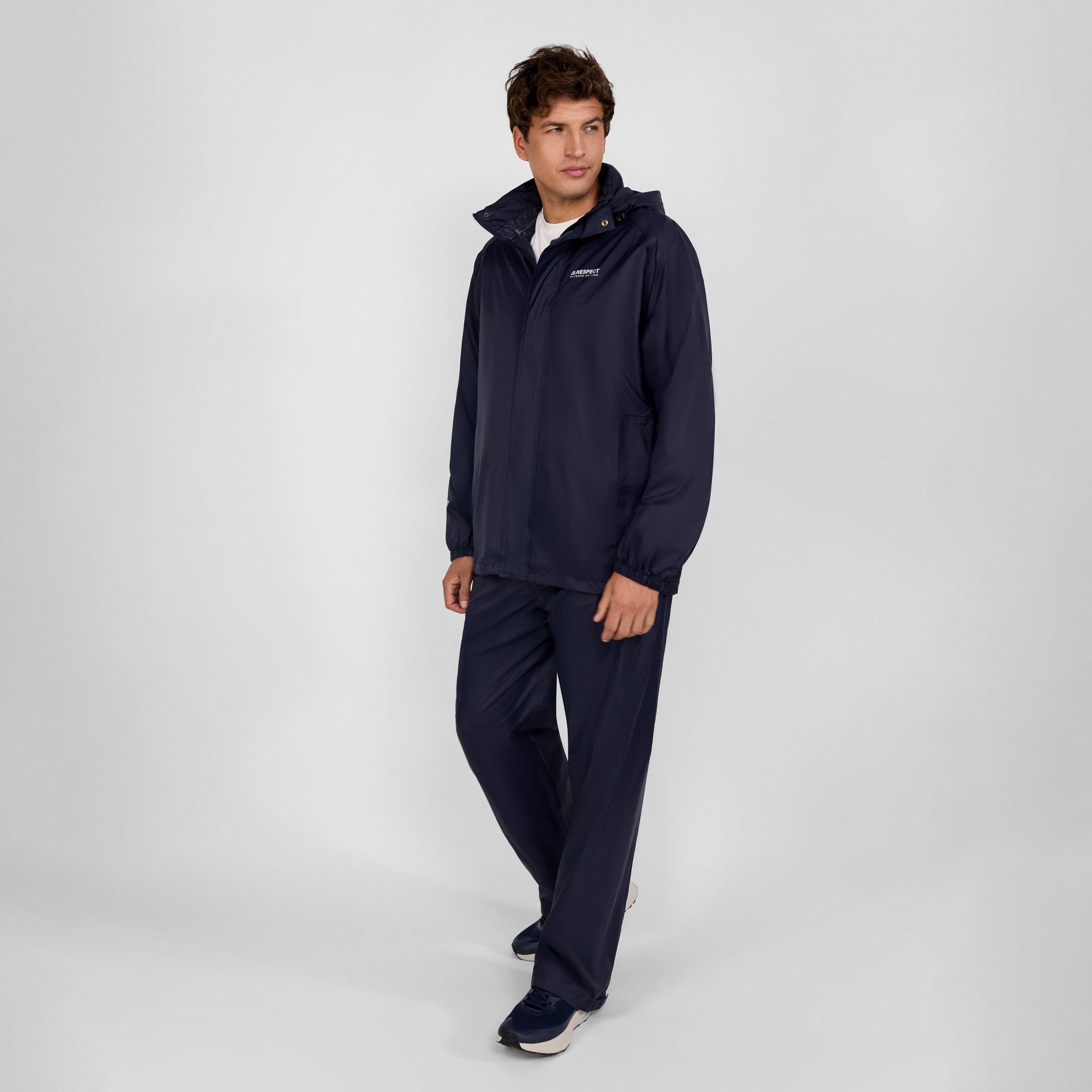 Marineblau - Minoti - Men packaway waterproof jacket with zip pockets navy - 3