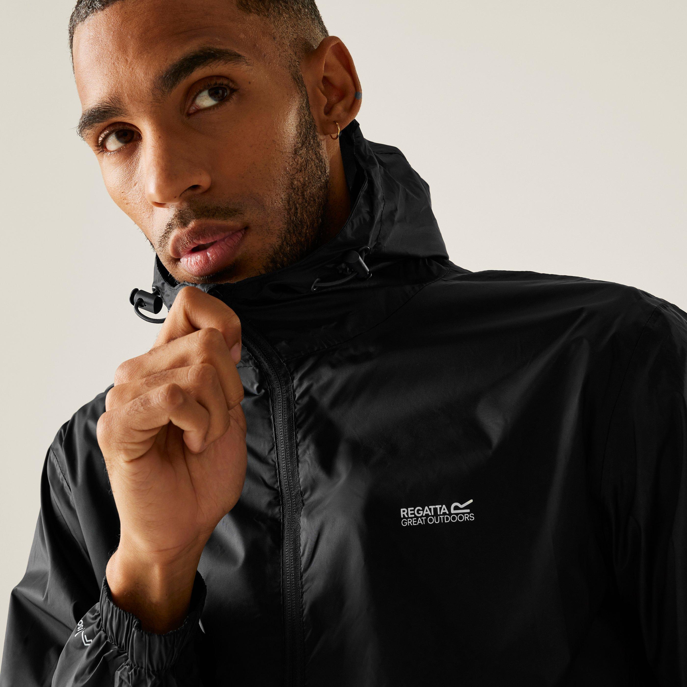 Black - Regatta - Mens Pack It Waterproof Isotex 5000mm Waterproof Jacket - 4