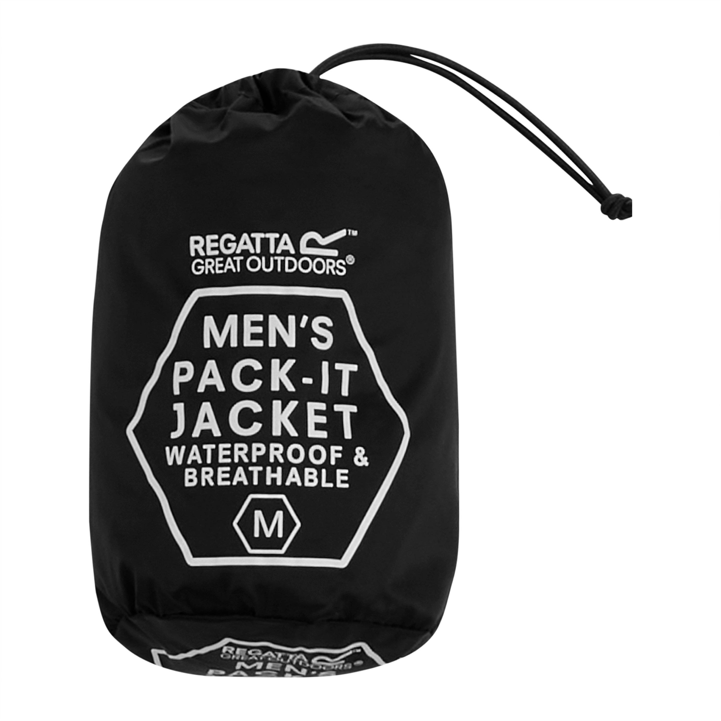 Black - Regatta - Mens Pack It Waterproof Isotex 5000mm Waterproof Jacket - 6