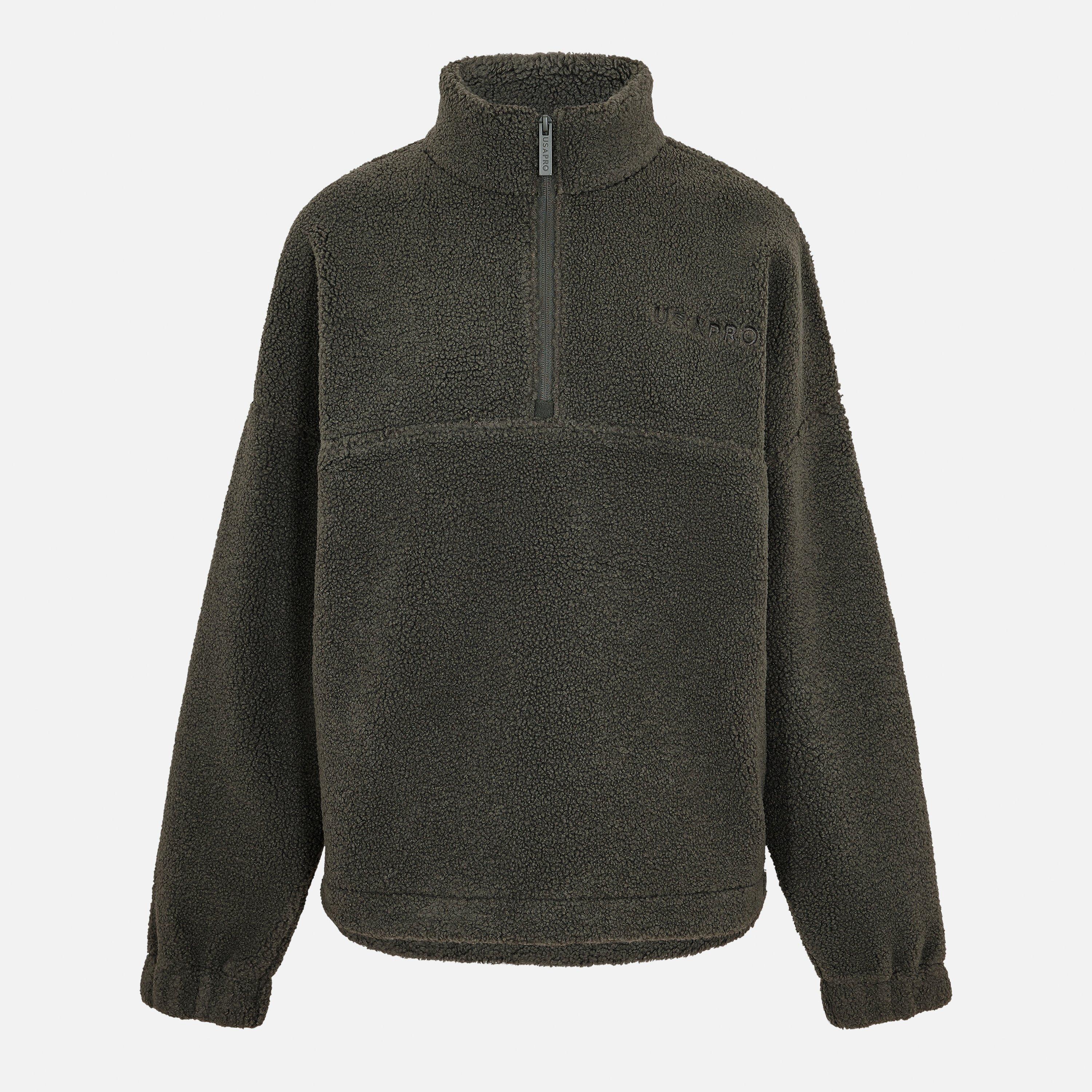 Usa Pro Women's Borg Quarter Zip Fleece - Muted Khaki - 16 (44)