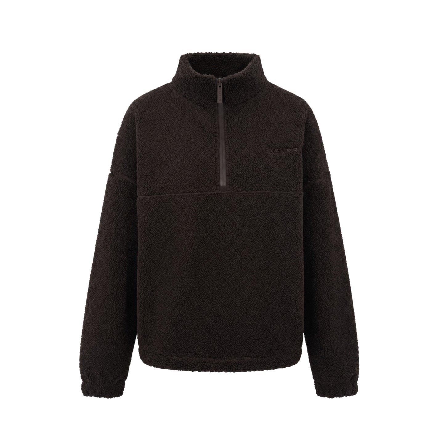 Espresso - USA Pro - Borg Quarter Zip Fleece Womens - 1