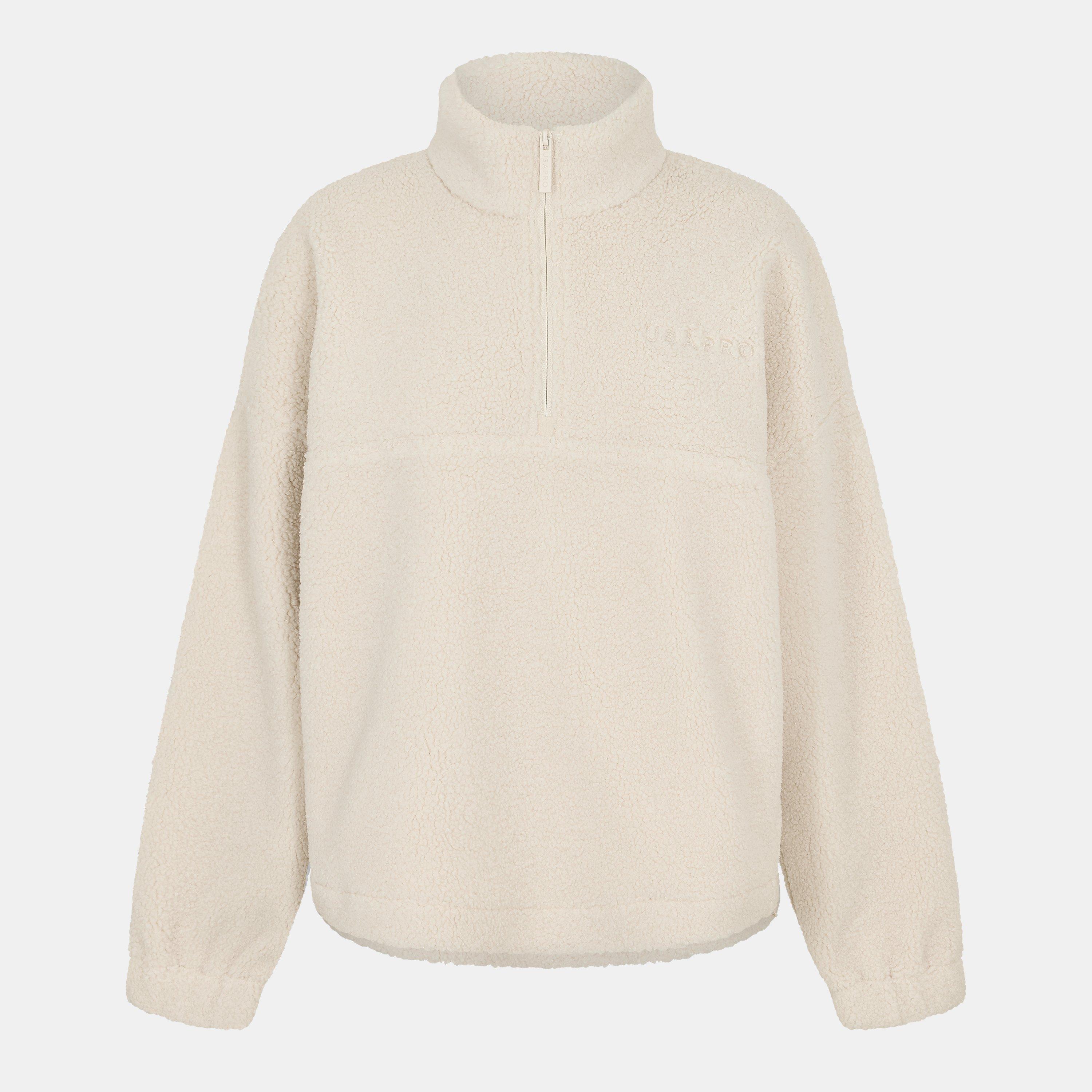 Usa Pro Women's Borg Quarter Zip Fleece - Cream - 16 (44)