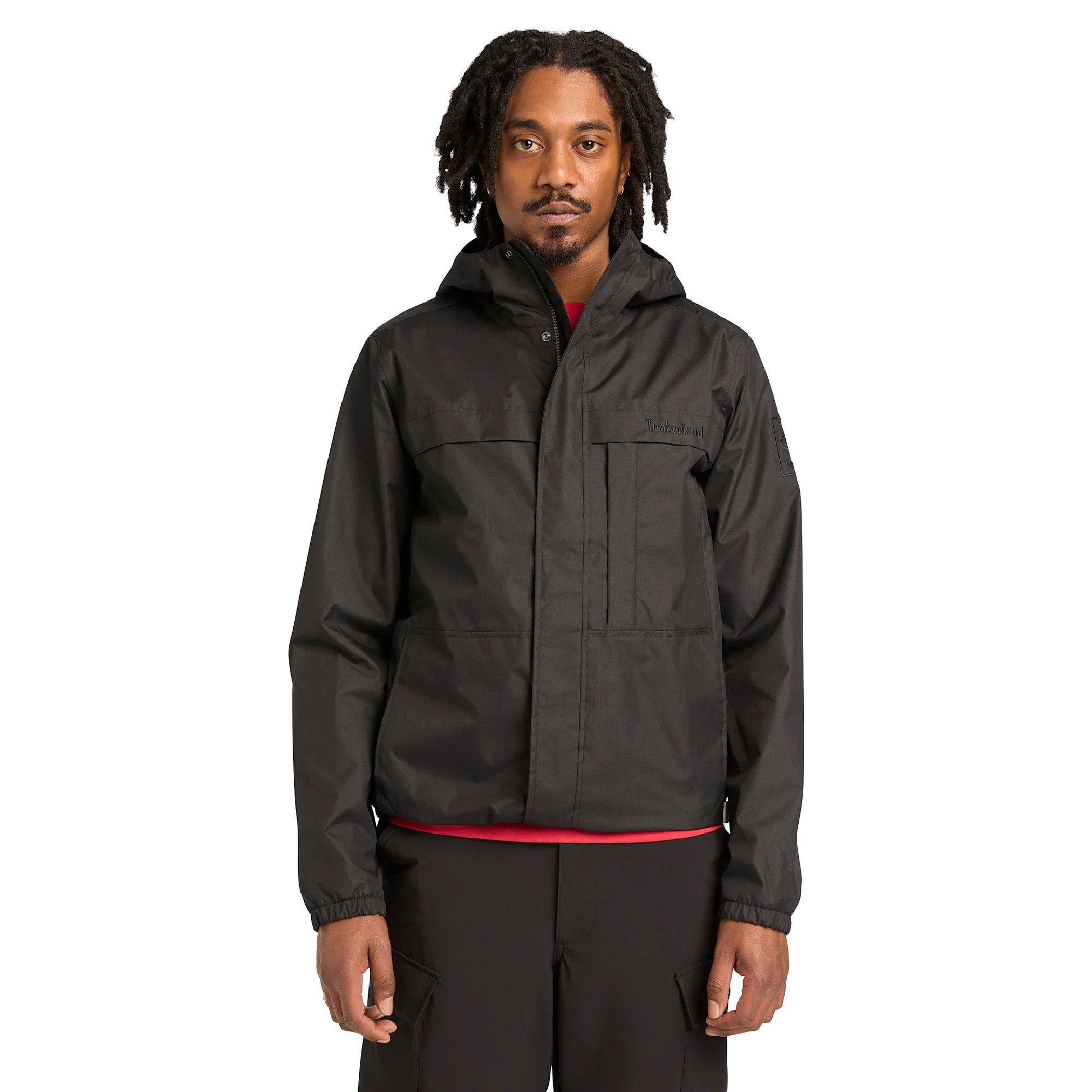 Black - Timberland - Men's Benton Hooded Full-Zip Waterproof Jacket - 3