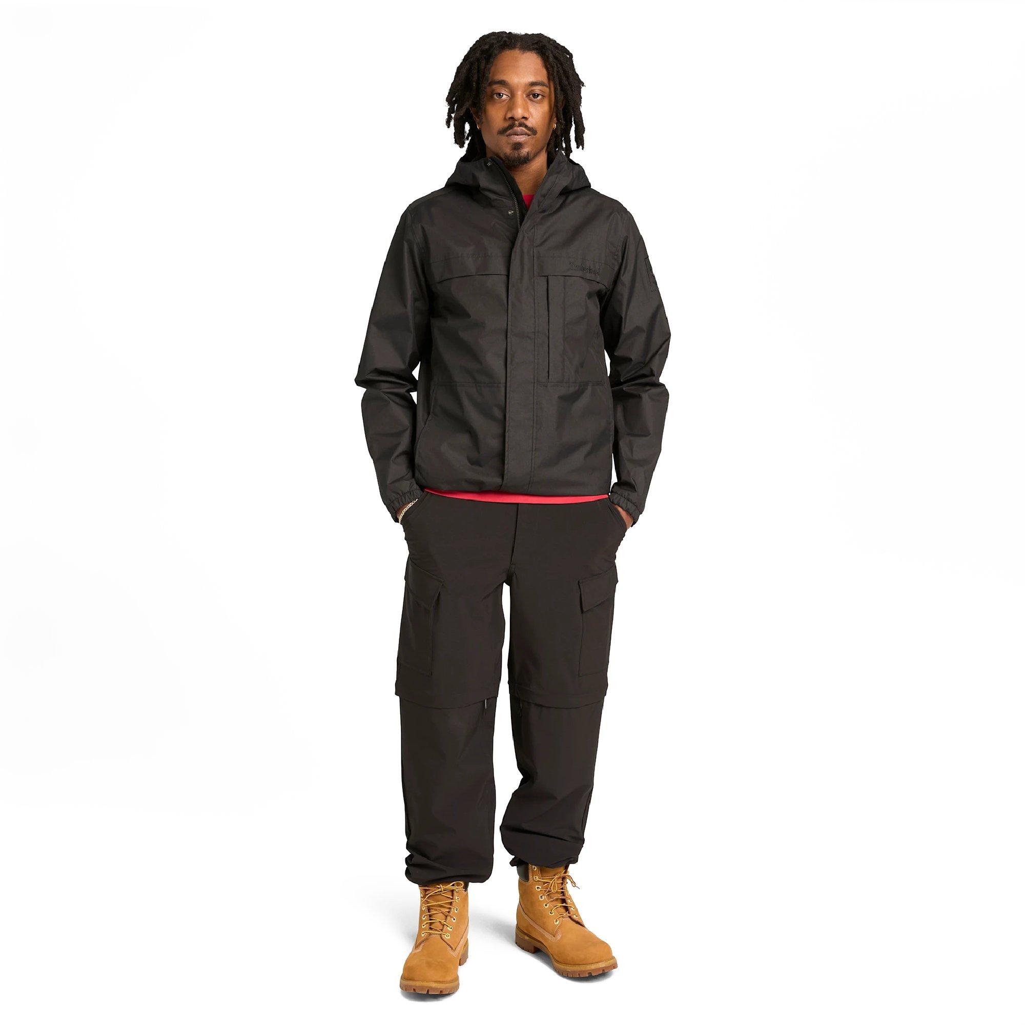 Black - Timberland - Men's Benton Hooded Full-Zip Waterproof Jacket - 5