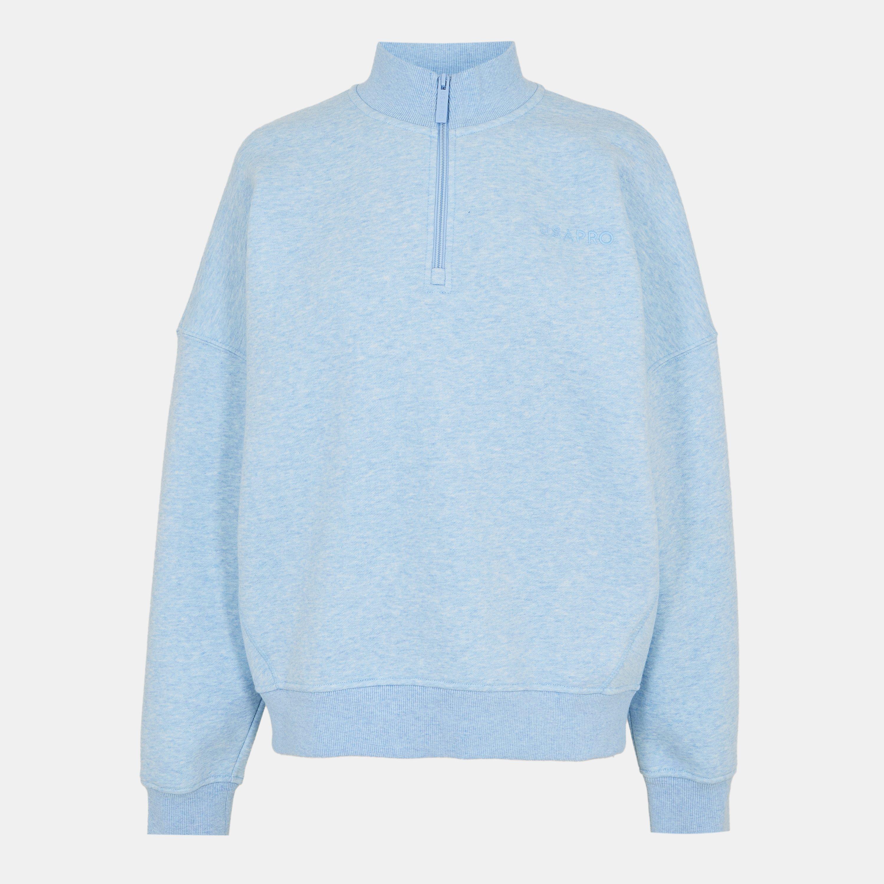 Blue Marl - USA Pro - Quarter Zip Top Womens - 1
