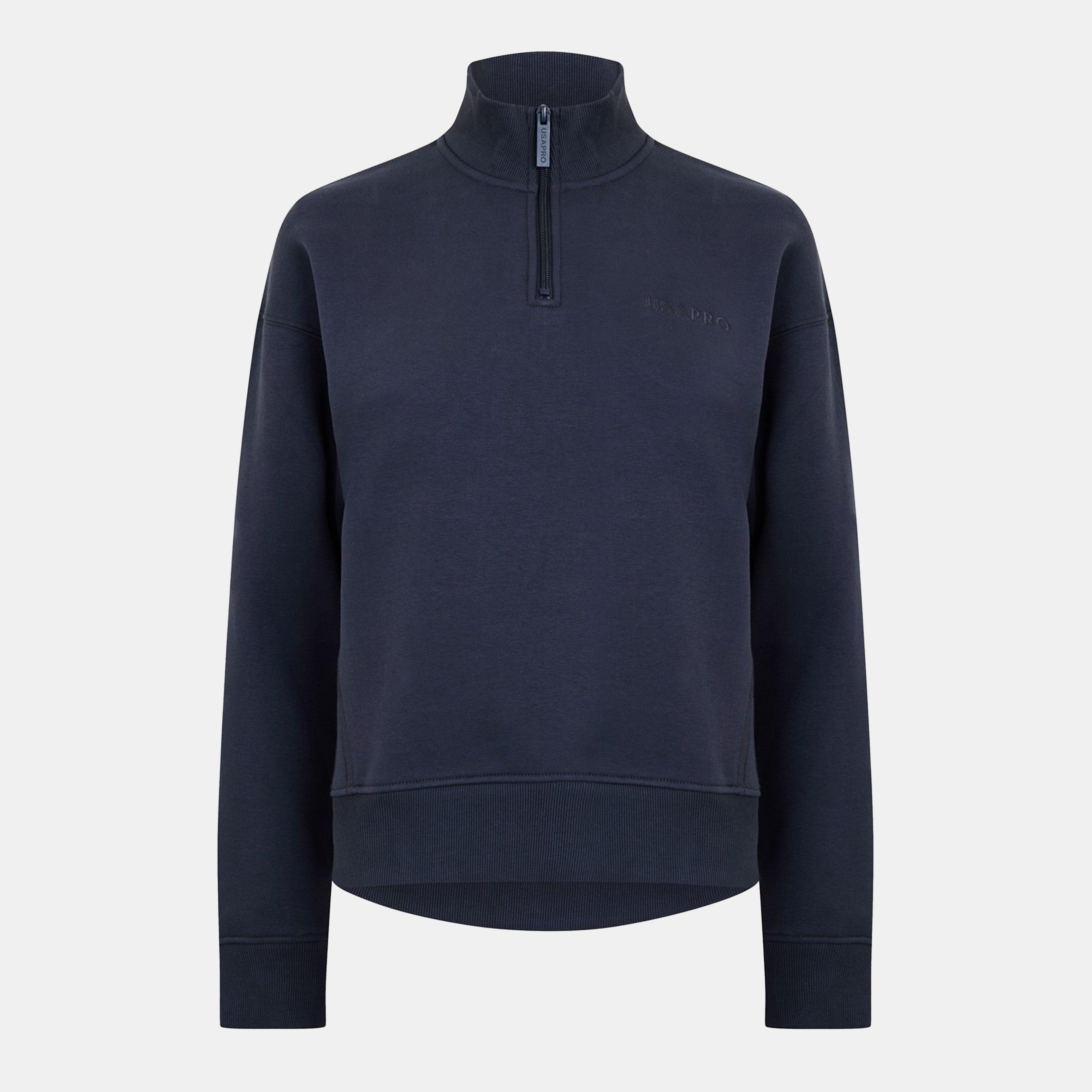 Usa Pro Women's Quarter Zip Top - Charcoal - 8 (36)