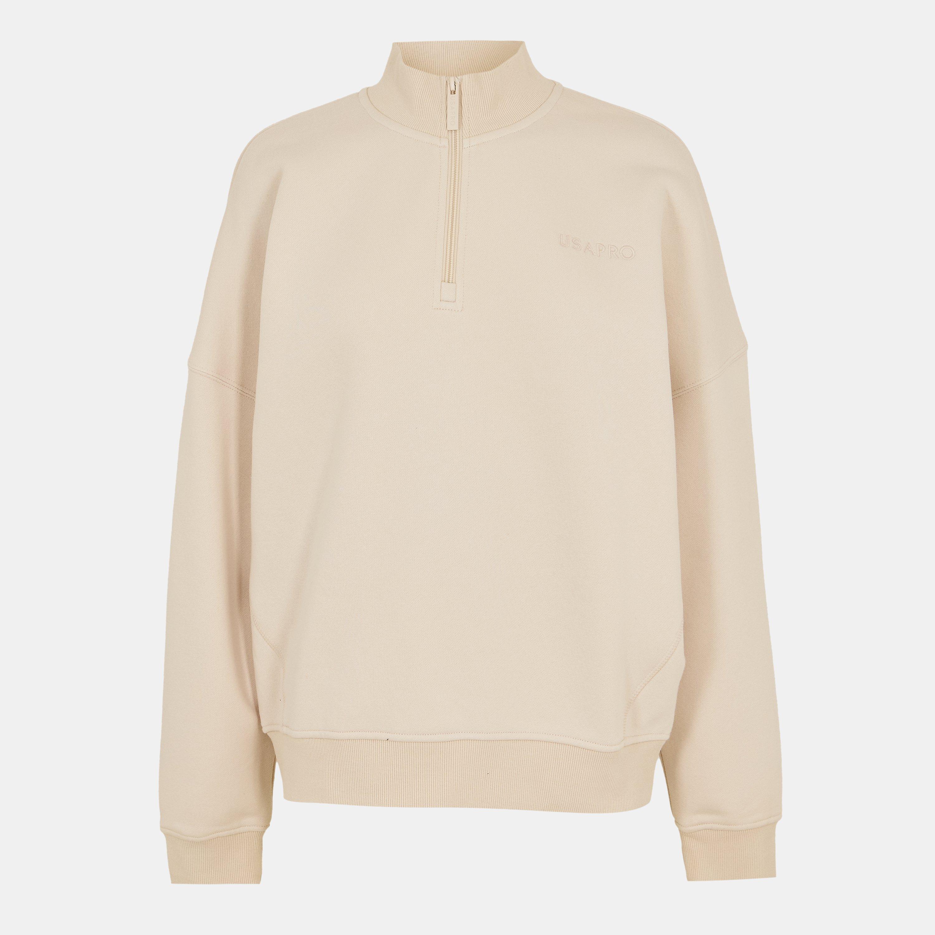 Usa Pro Women's Quarter Zip Top - Cream - 16 (44)