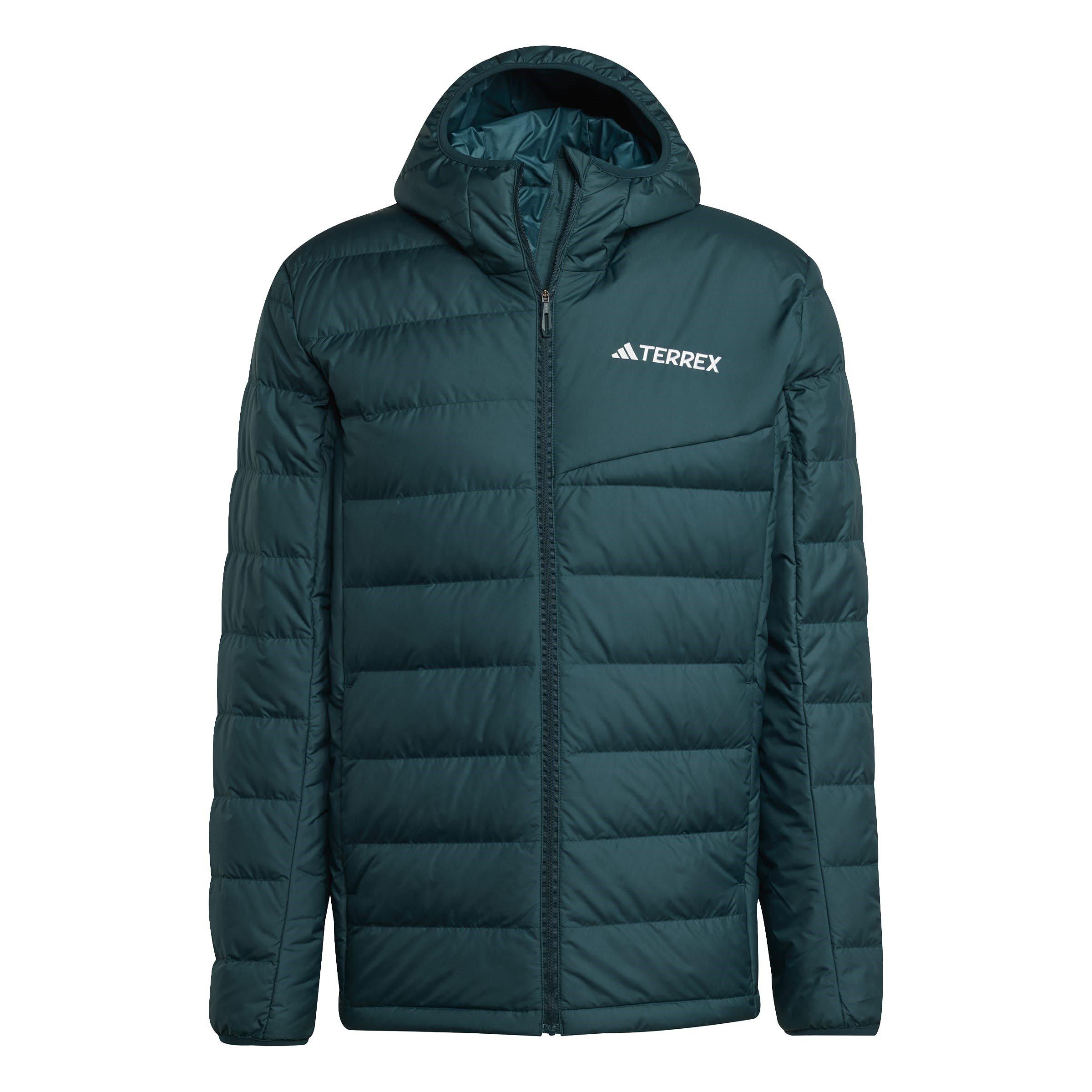 Adidas Men's Terrex  Light Climawarm Hooded Down Jacket - Ivy Green - L
