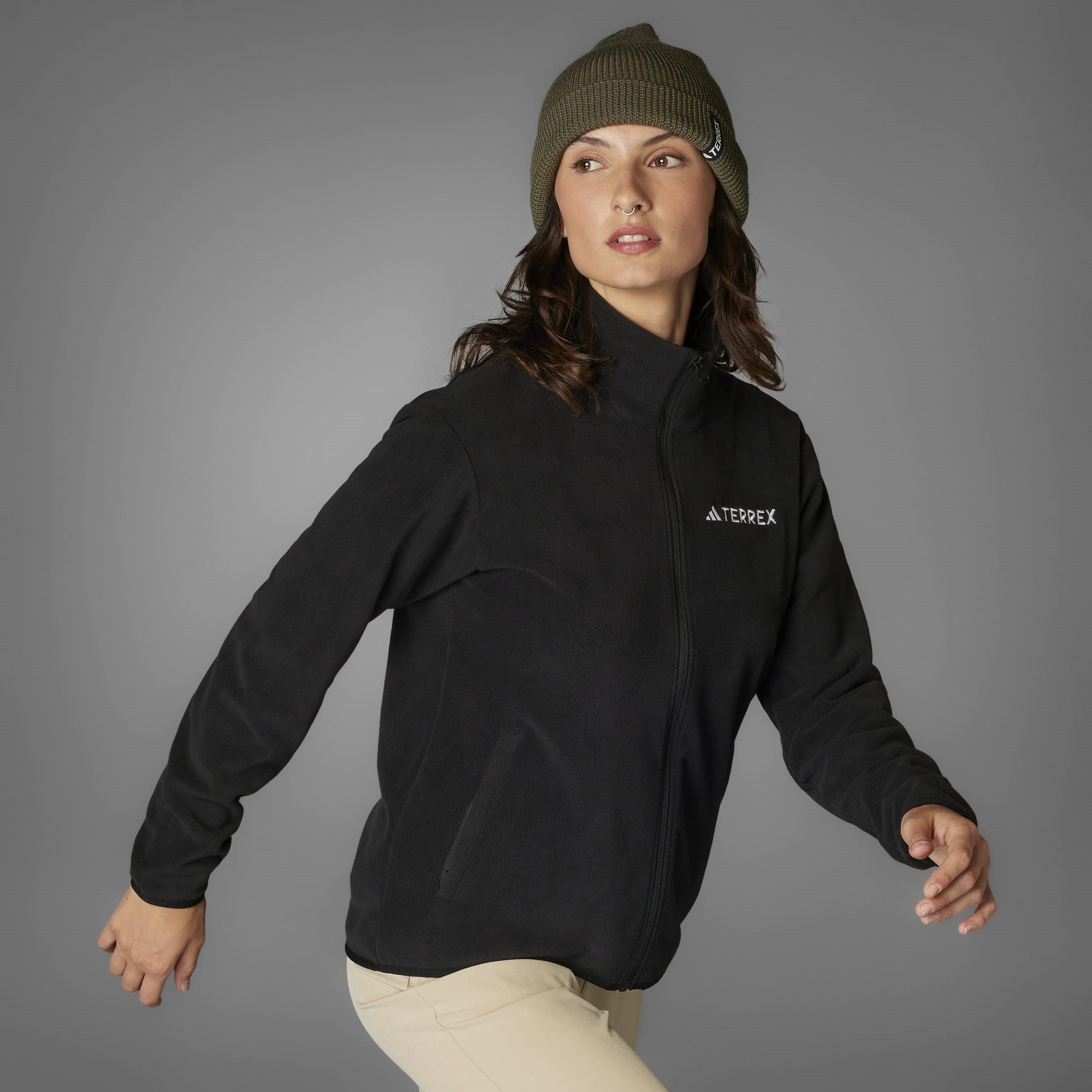 Black - adidas - Multi Essentials Full-Zip Fleece Jacket Womens - 8