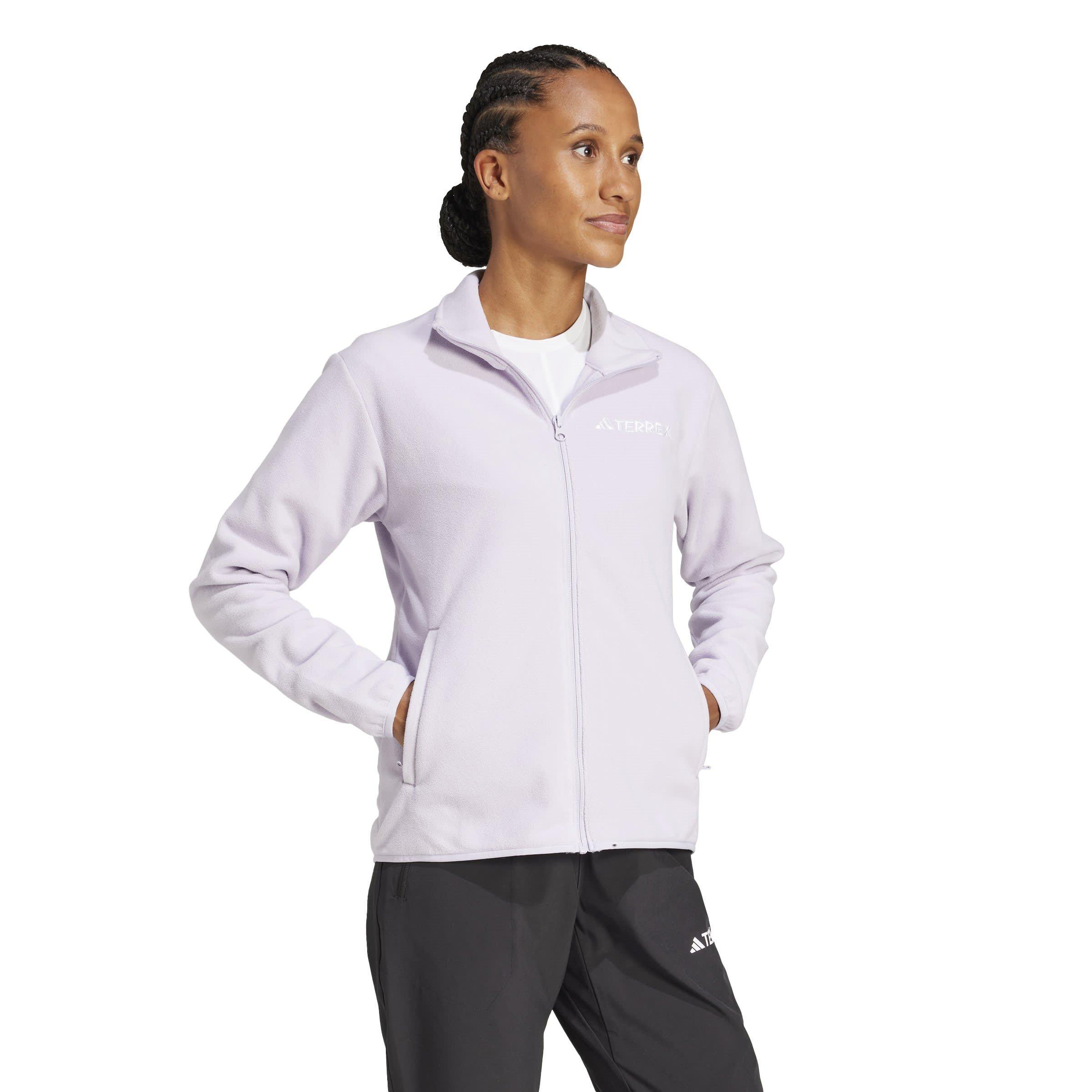 Silver Dawn - adidas - Multi Essentials Full-Zip Fleece Jacket Womens - 4