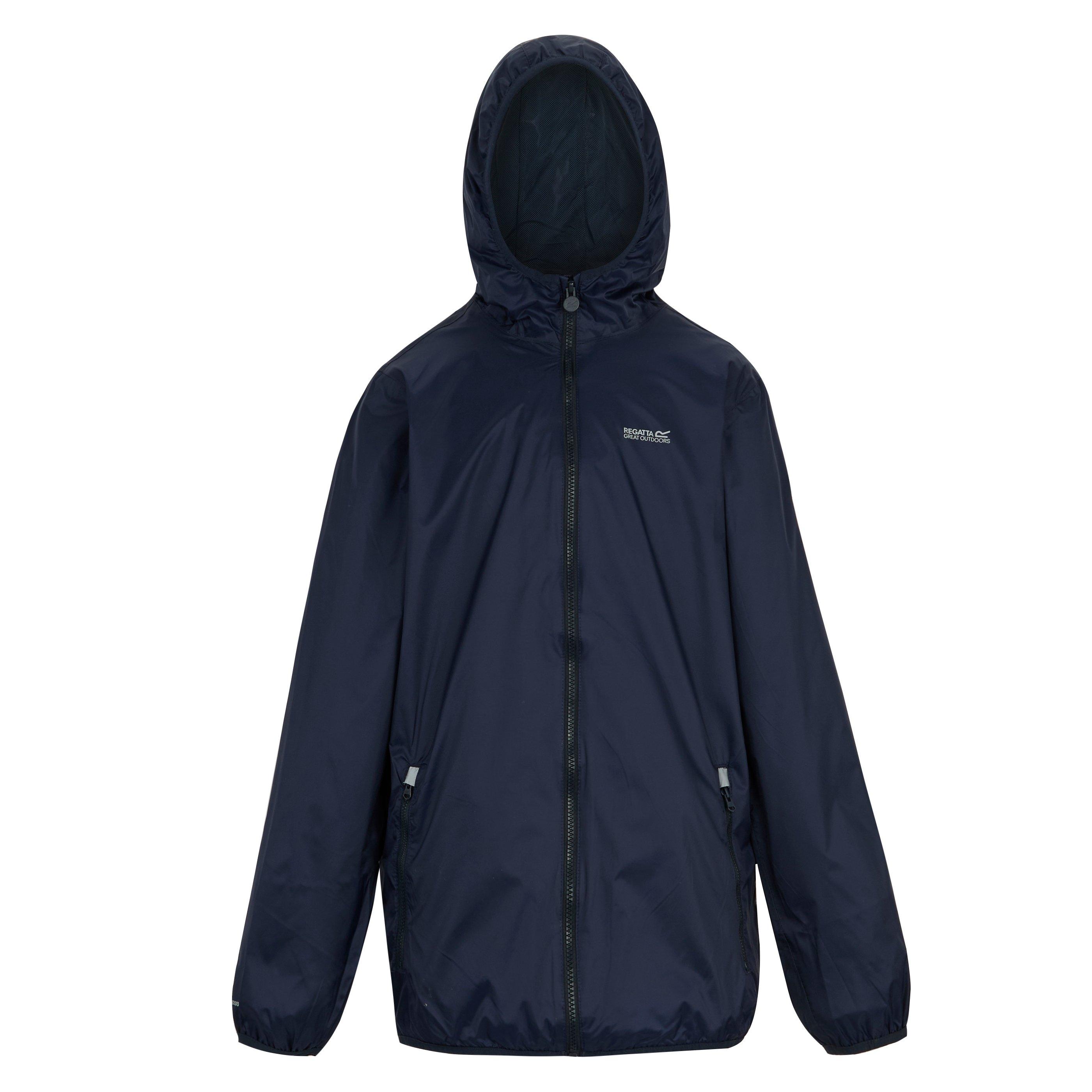 Regatta Boys Kids Lever Ii Packable Reflective Long Sleeve Waterproof Jacket - Navy - 13 (XL)