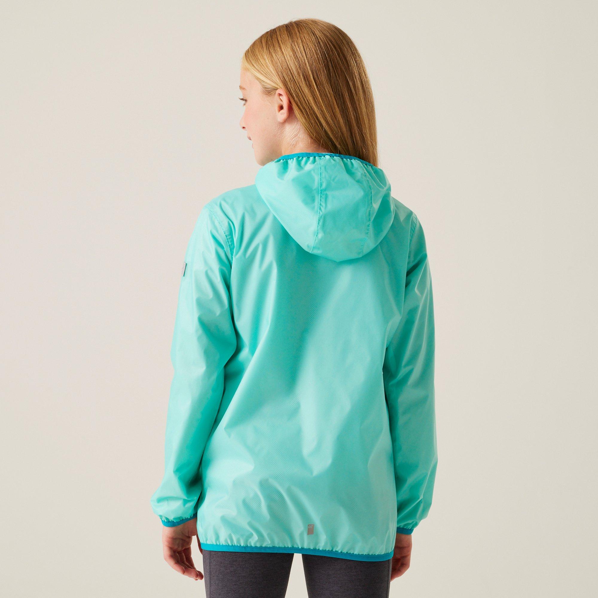 Aruba Blue - Regatta - Kids Lever II Packable Reflective Long Sleeve Waterproof Jacket - 2