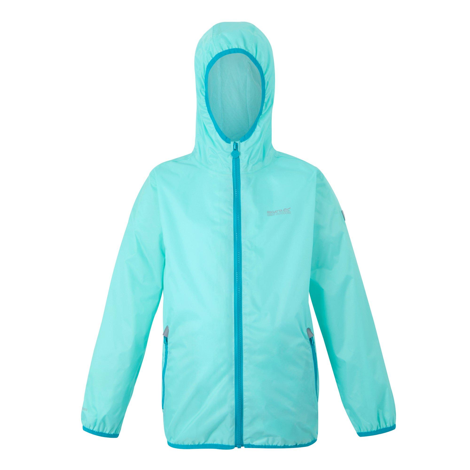 Aruba Blue - Regatta - Kids Lever II Packable Reflective Long Sleeve Waterproof Jacket - 7
