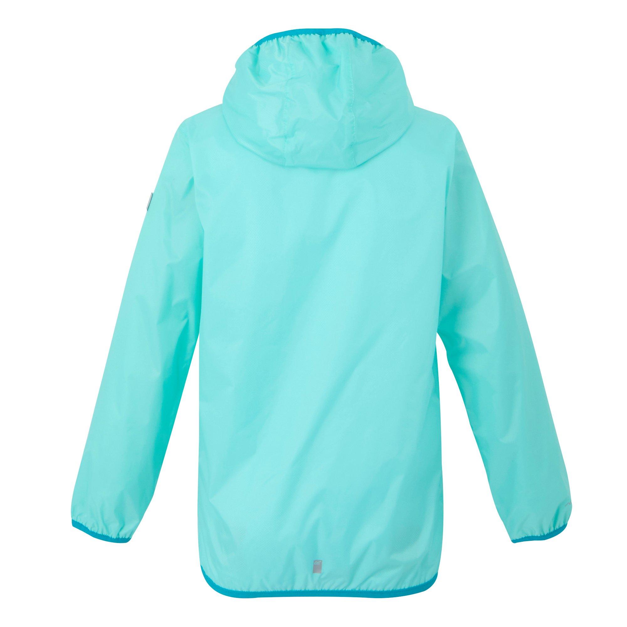 Aruba Blue - Regatta - Kids Lever II Packable Reflective Long Sleeve Waterproof Jacket - 8