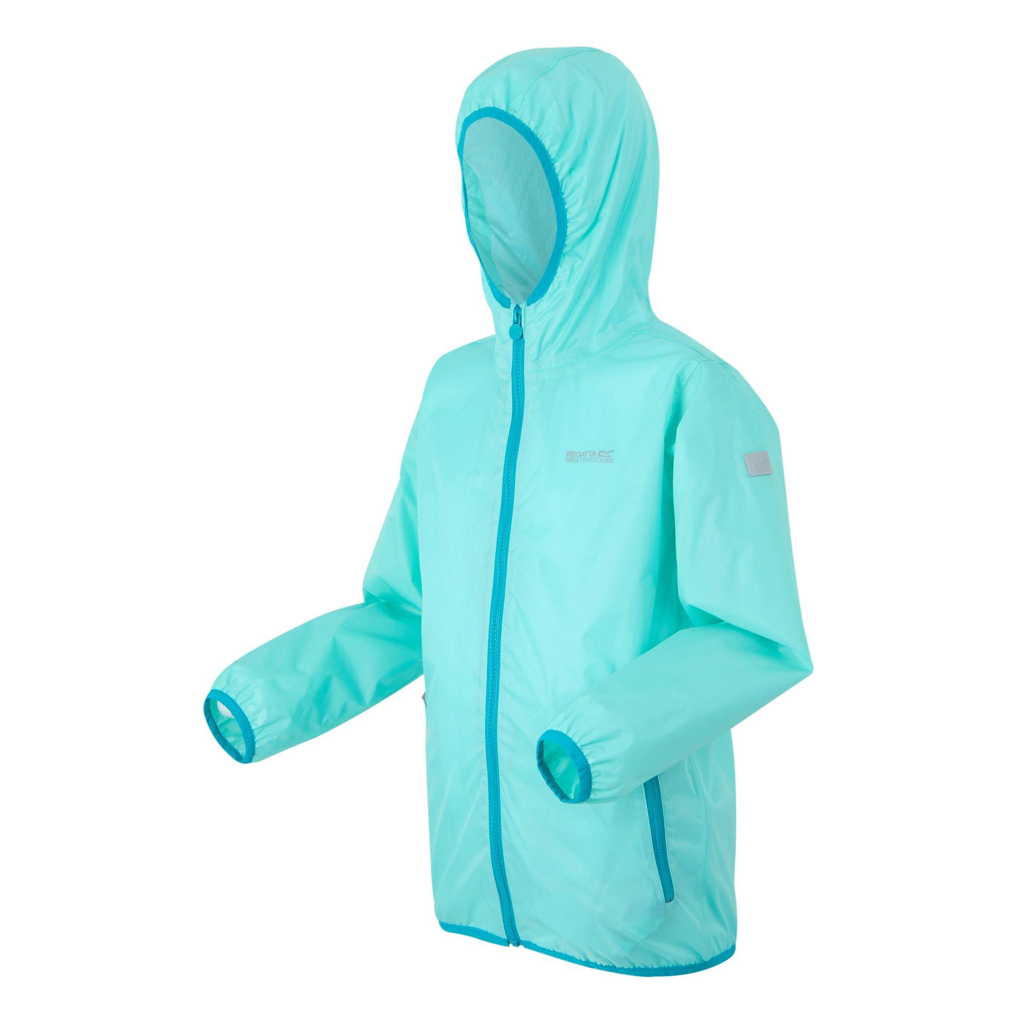 Aruba Blue - Regatta - Kids Lever II Packable Reflective Long Sleeve Waterproof Jacket - 9