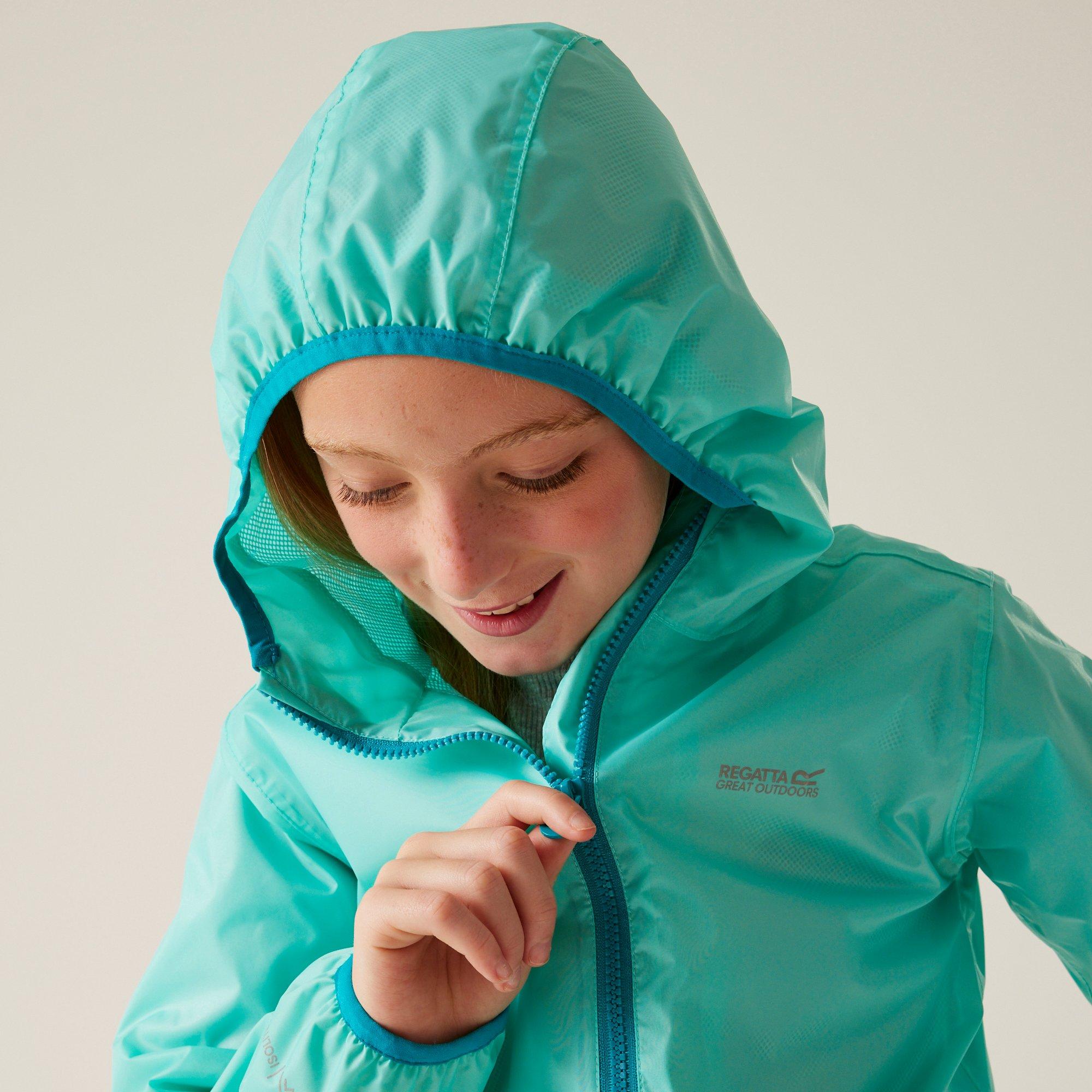 Aruba Blue - Regatta - Kids Lever II Packable Reflective Long Sleeve Waterproof Jacket - 5