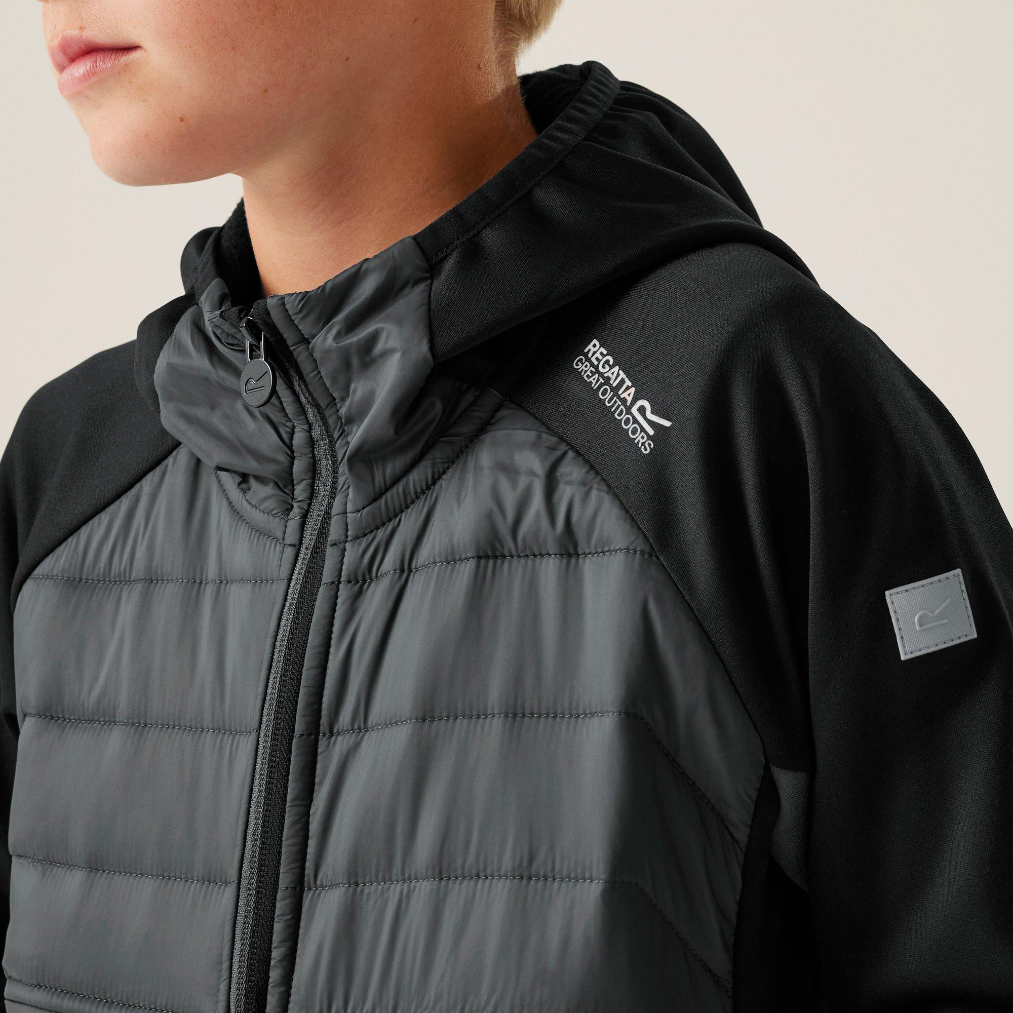 Nero/Grigio - Regatta - Kielder Water-Repellent Reflective Long Sleeve Insulated Puffer Jacket - 5
