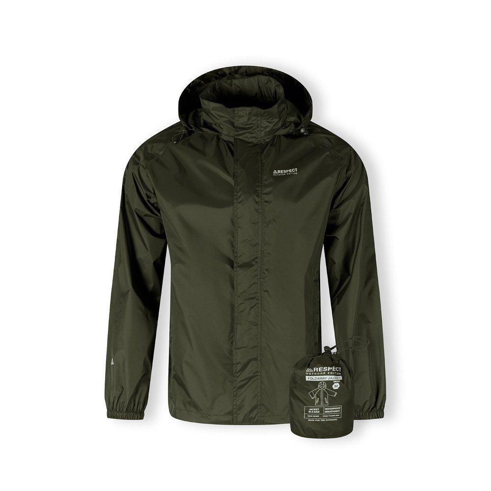 Minoti Men's Packaway Waterproof Jacket With Hood Khaki - Large