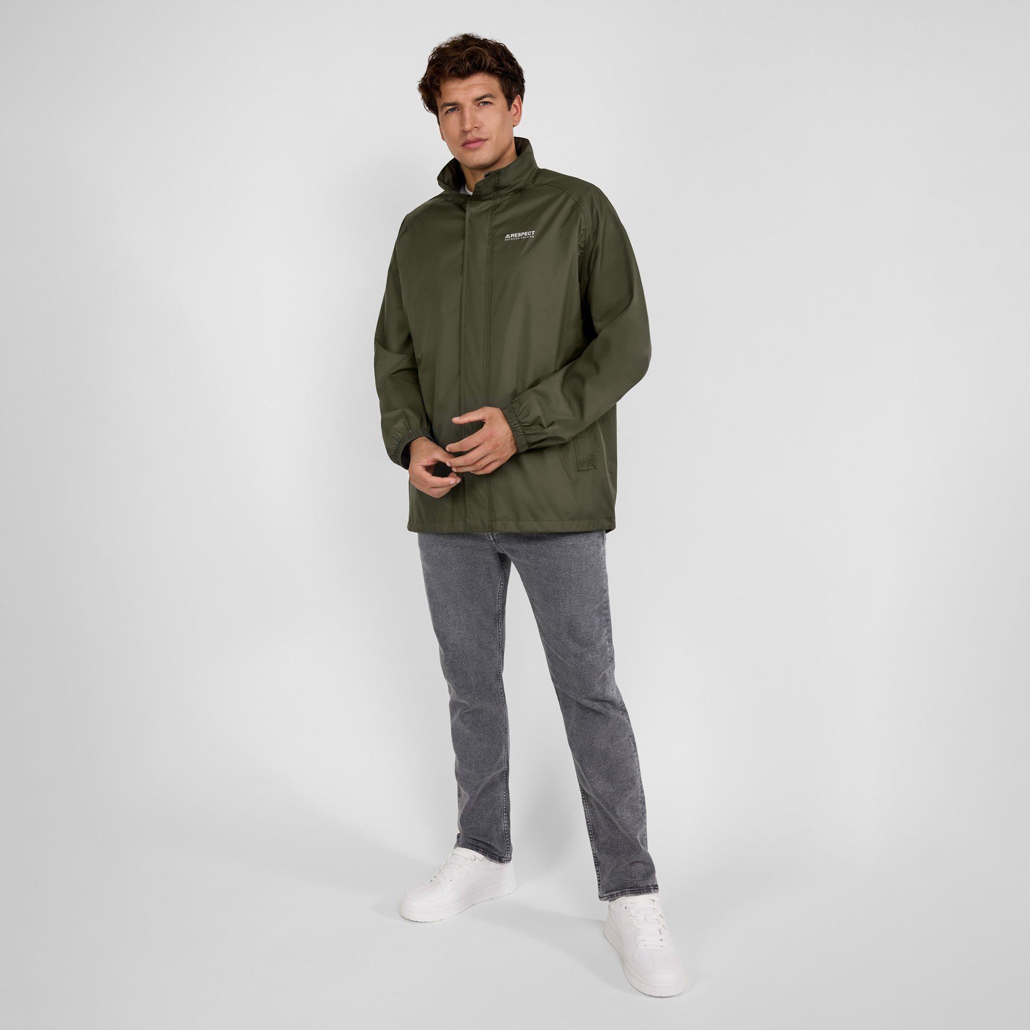 Khaki - Minoti - Men packaway waterproof jacket with hood khaki - 4