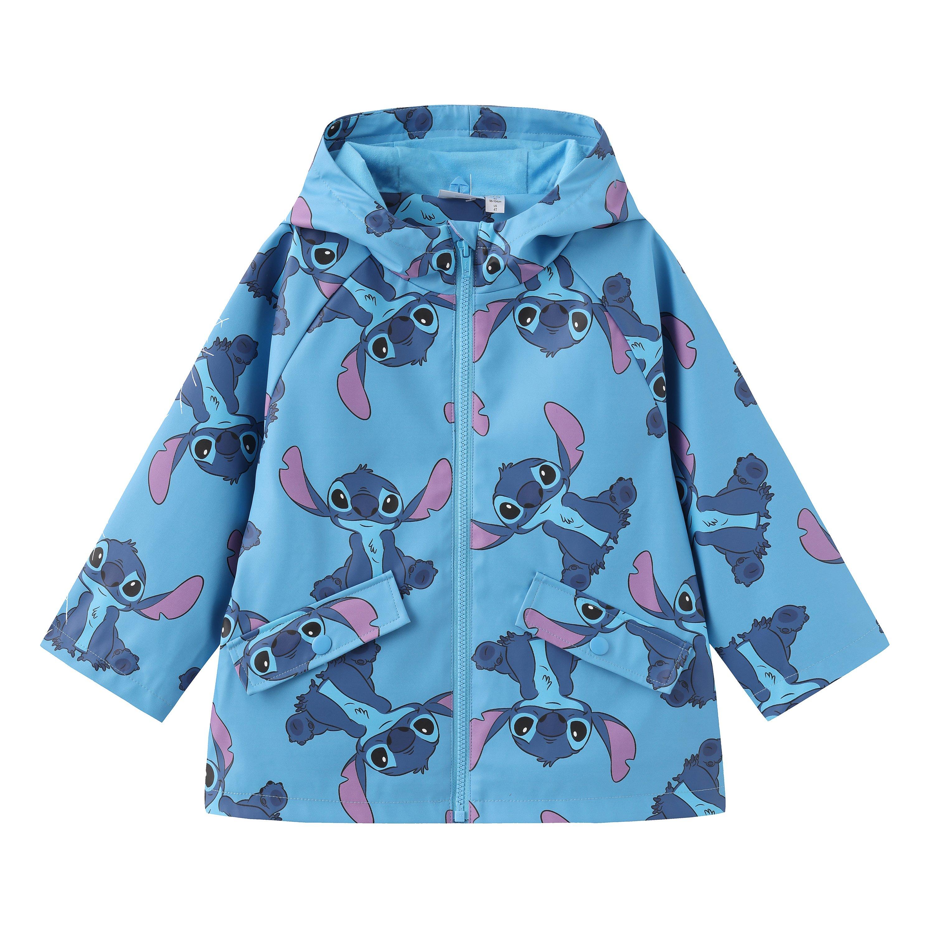 Stitch - Character - Kids' Disney Print Waterproof Long Sleeve Hooded Rain Anorak - 1