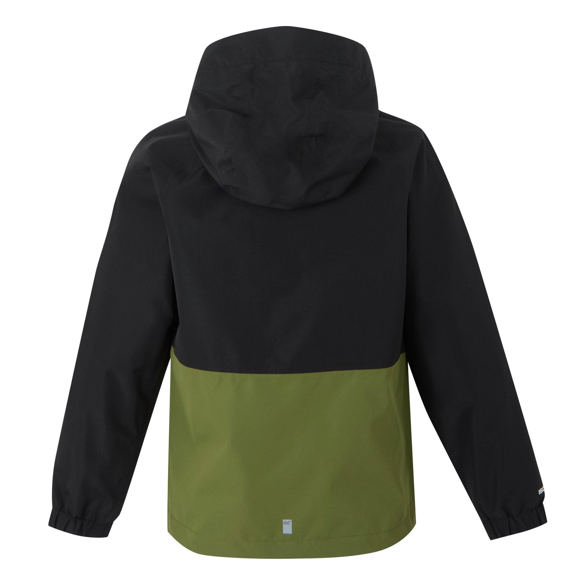 Black/Green - Regatta - Kids' Hanleigh Isotex Reflective Waterproof Jacket - 8
