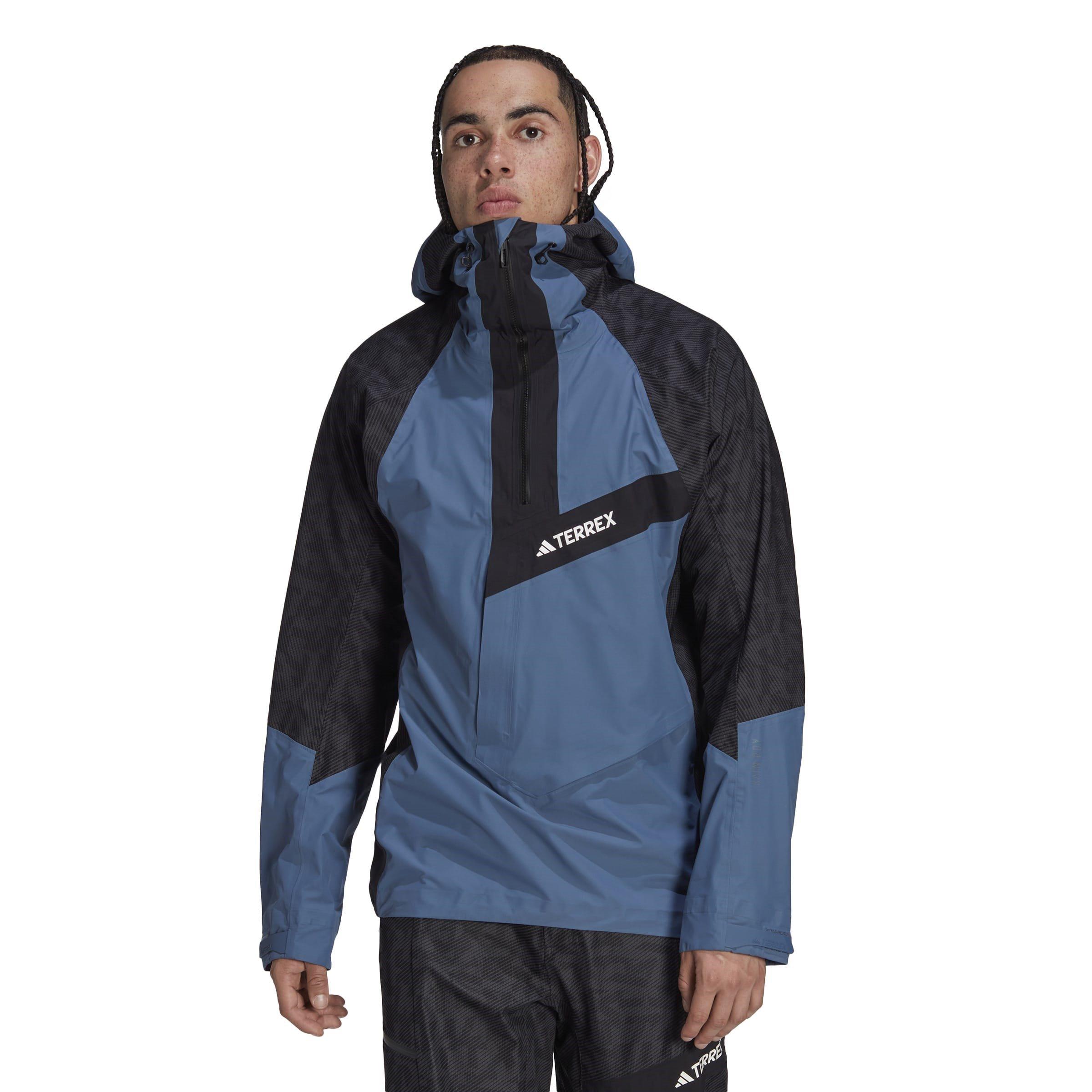 Azul - adidas - Terrex Techrock RAIN.RDY Anorak Mens - 2