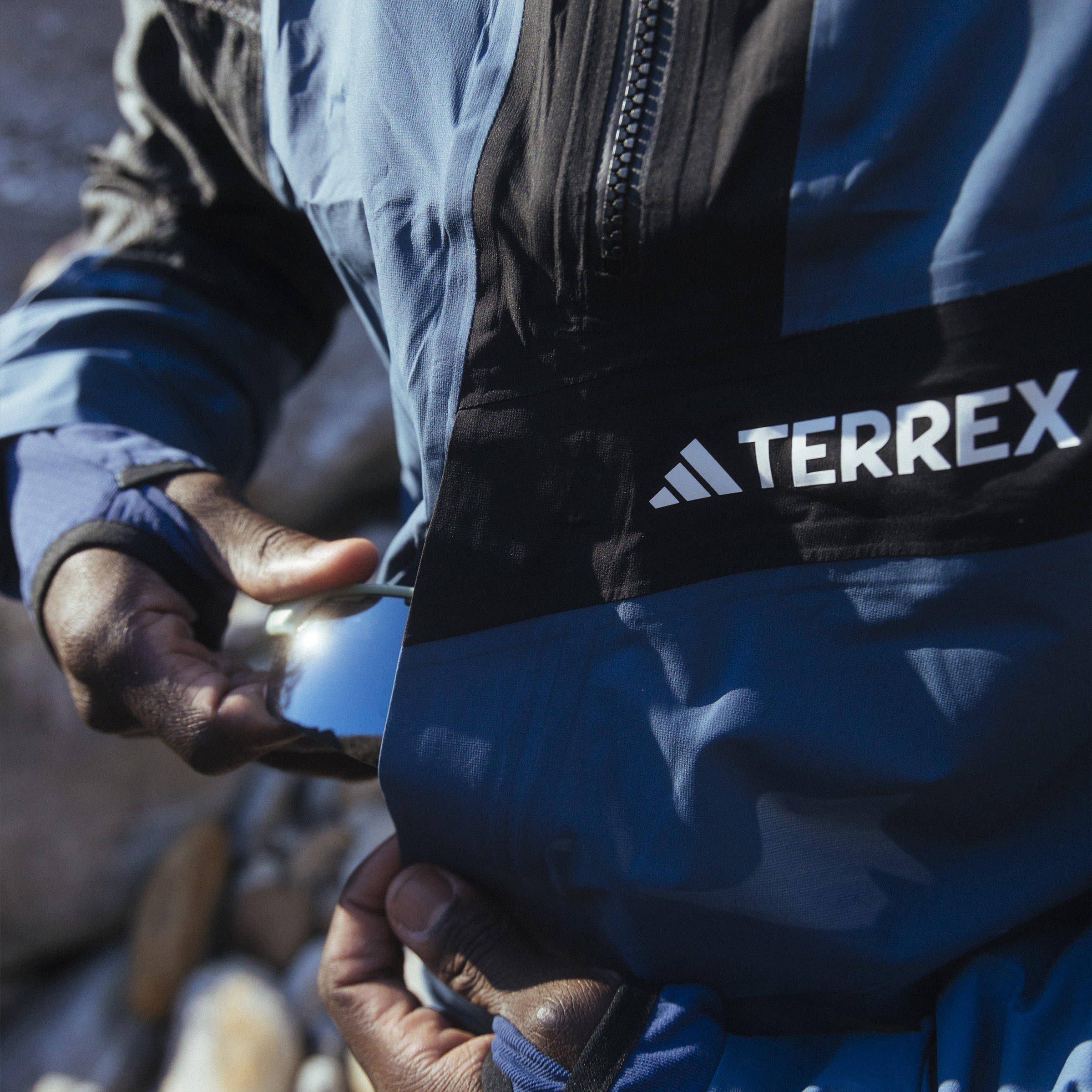 Azul - adidas - Terrex Techrock RAIN.RDY Anorak Mens - 13