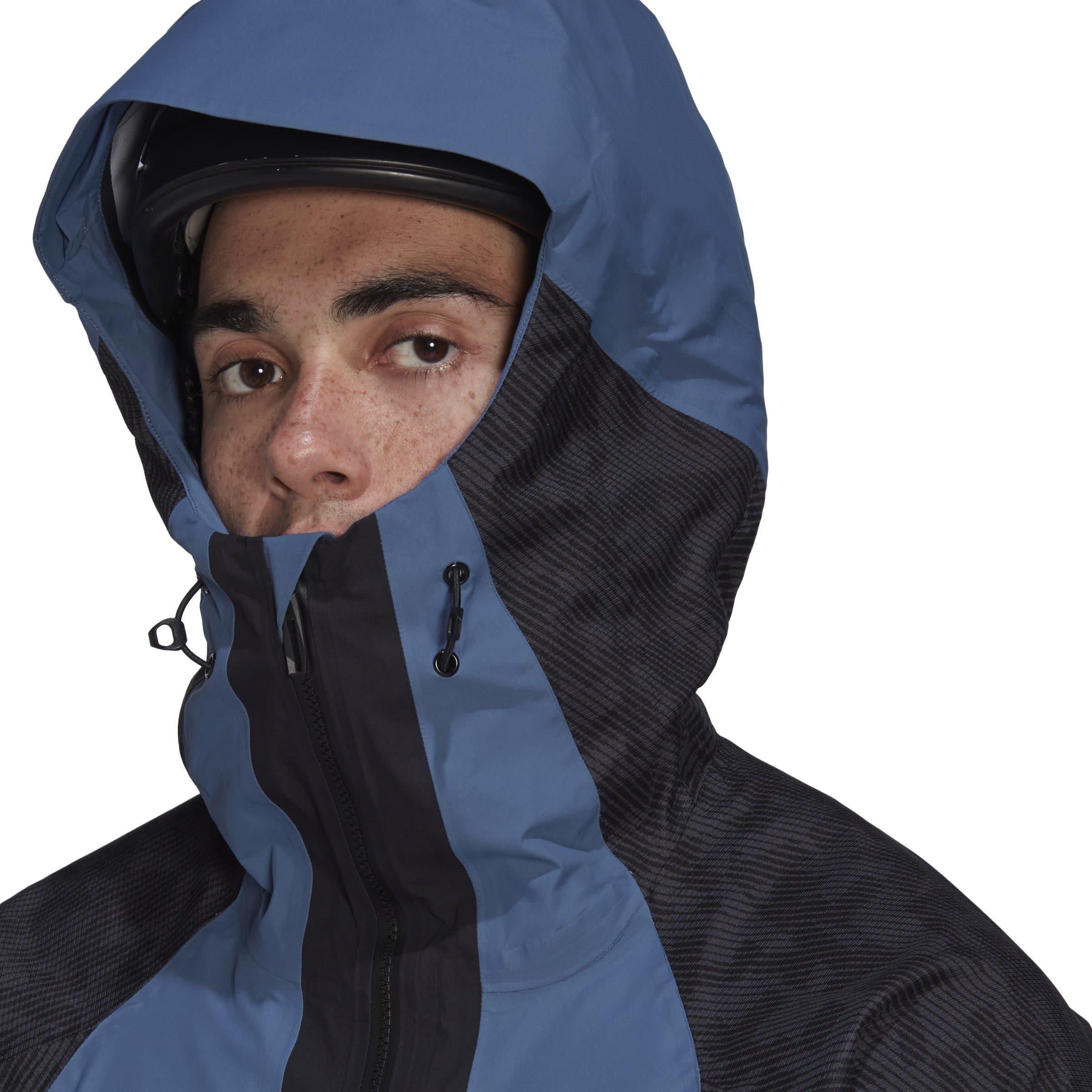 Azul - adidas - Terrex Techrock RAIN.RDY Anorak Mens - 5