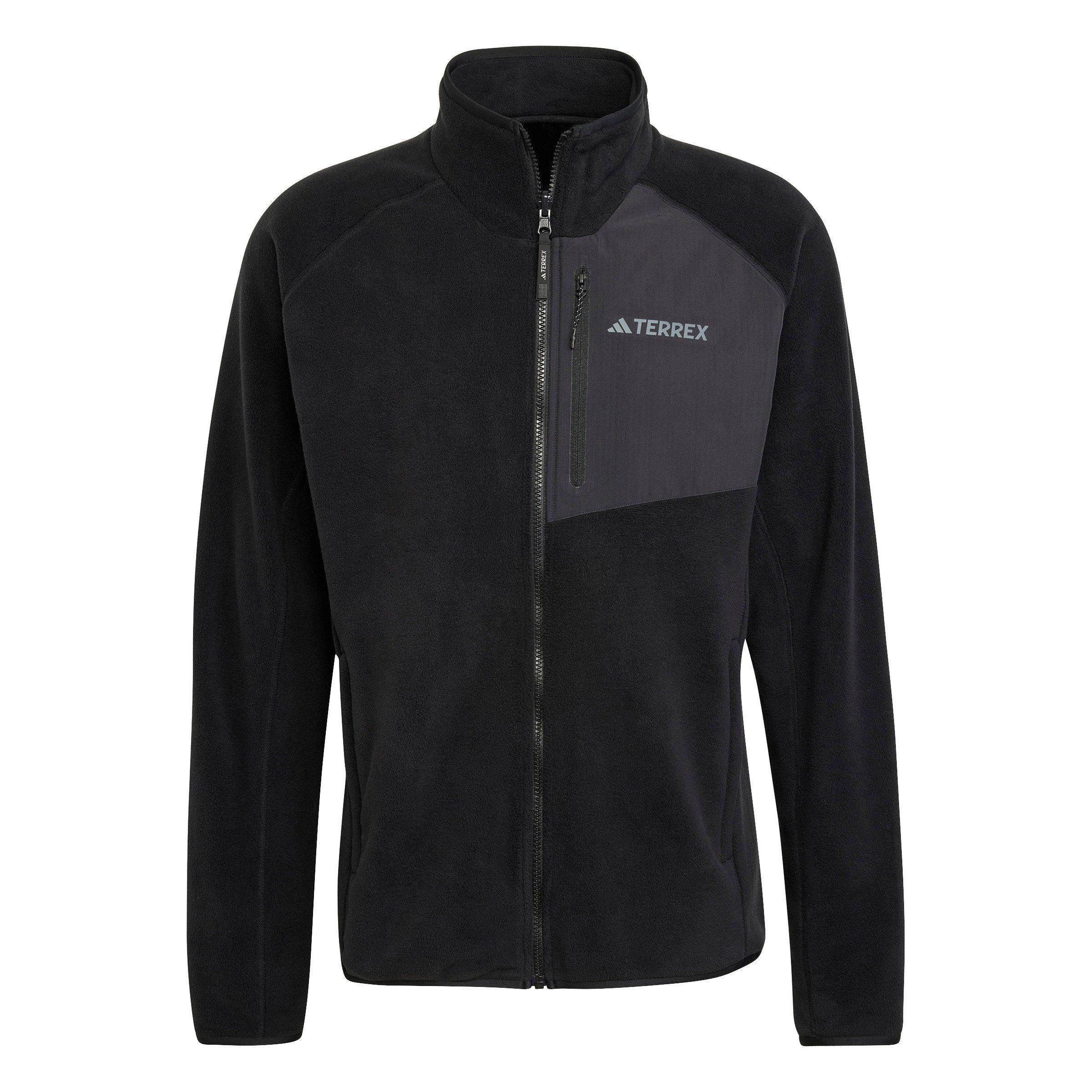 Adidas Men's Mountain Full Zip Fleece Jacket - Black - XS