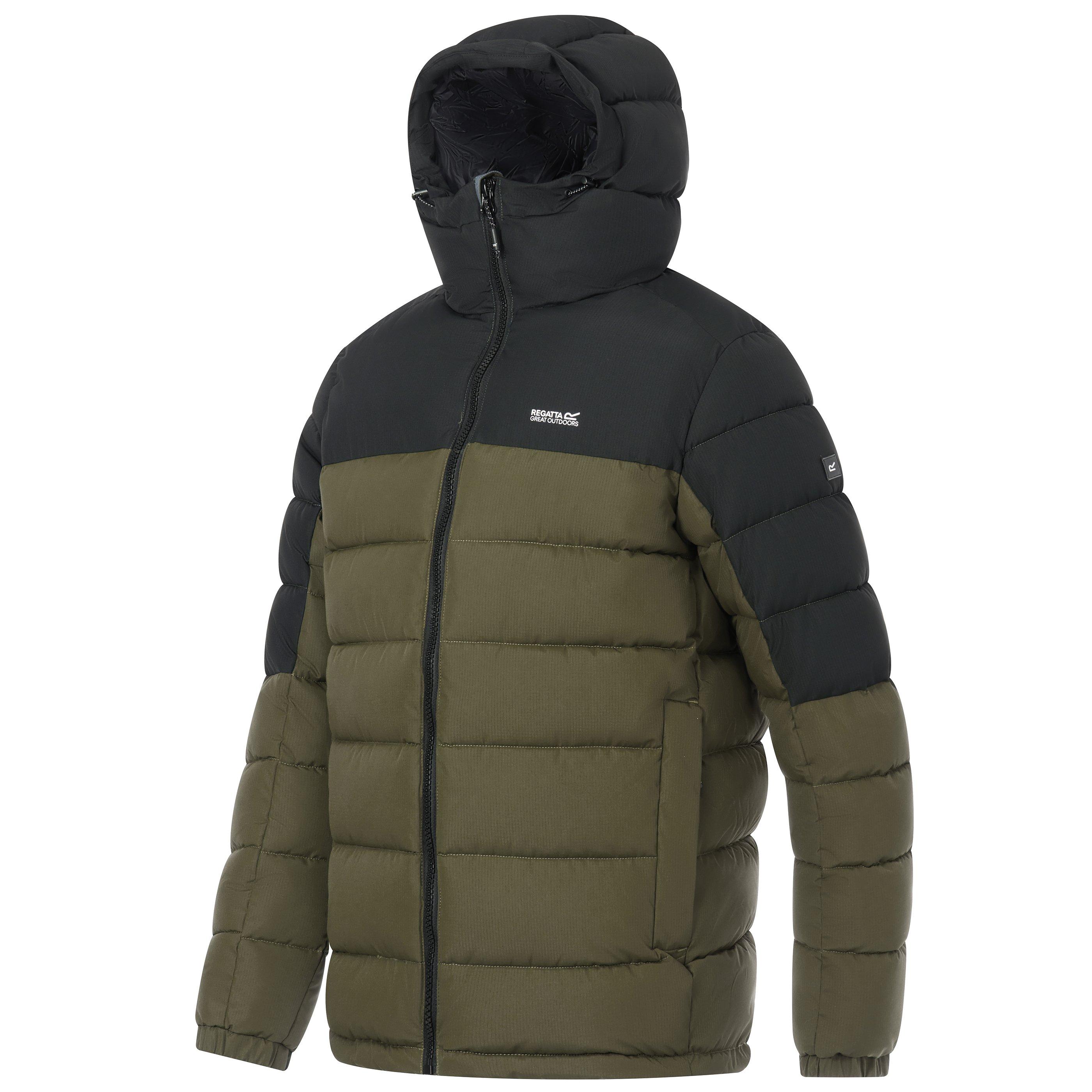 Olive/Black - Regatta - Mens Aldthorn Synthetic Down Long Sleeve Insulated Puffer Jacket - 2