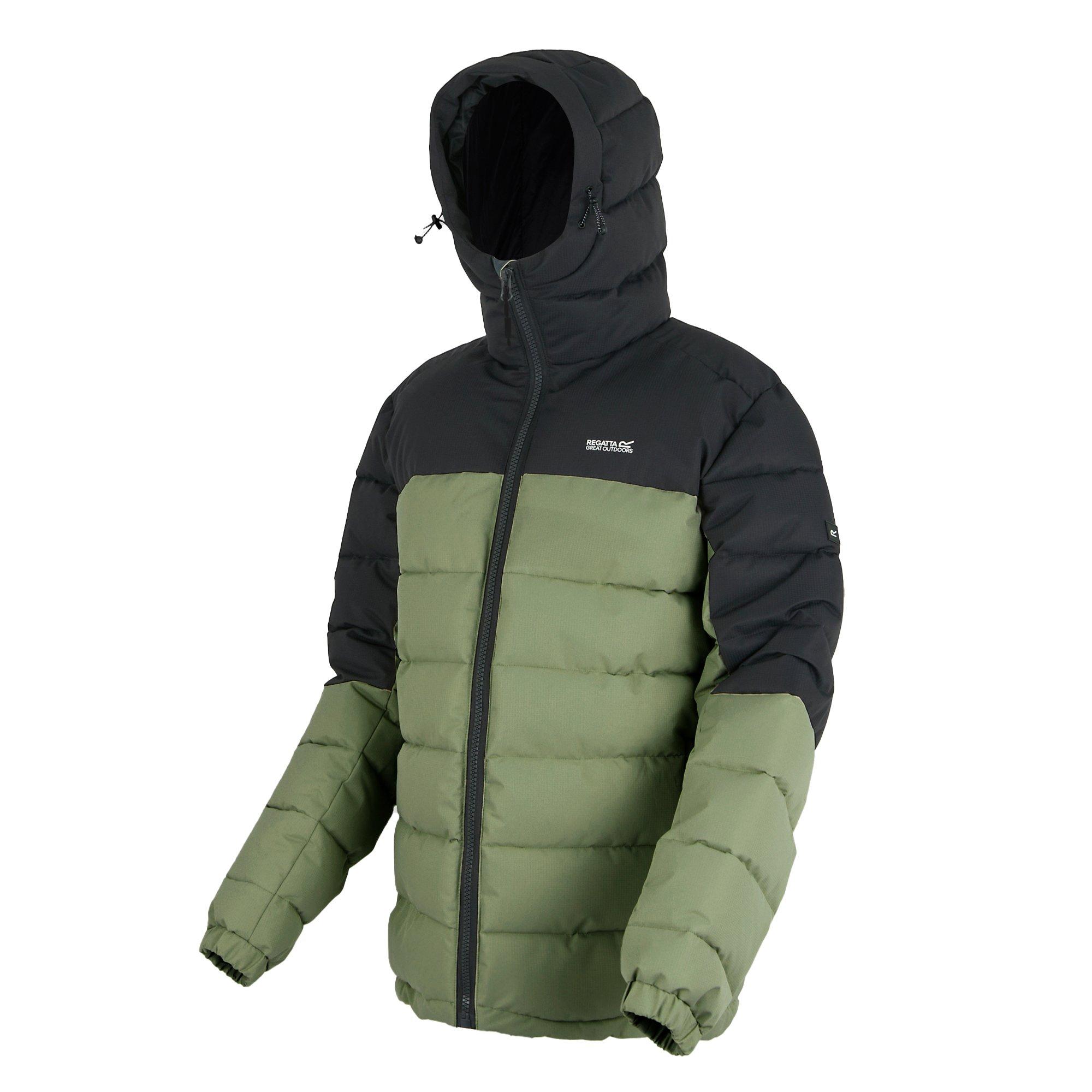 Olive/Black - Regatta - Aldthorn Synthetic Down Long Sleeve Insulated Puffer Jacket - 8