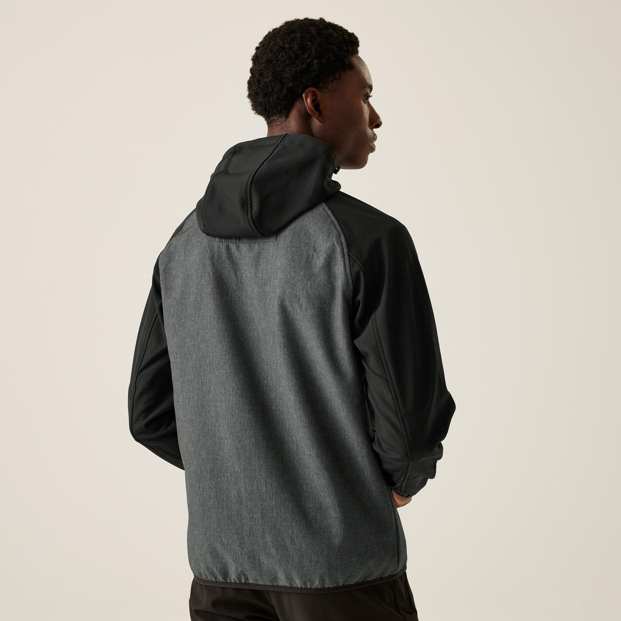 Ashmarl/Blck - Regatta - Men's Arec III Water and Wind Resistant Long Sleeve Hooded Softshell Jacket - 2