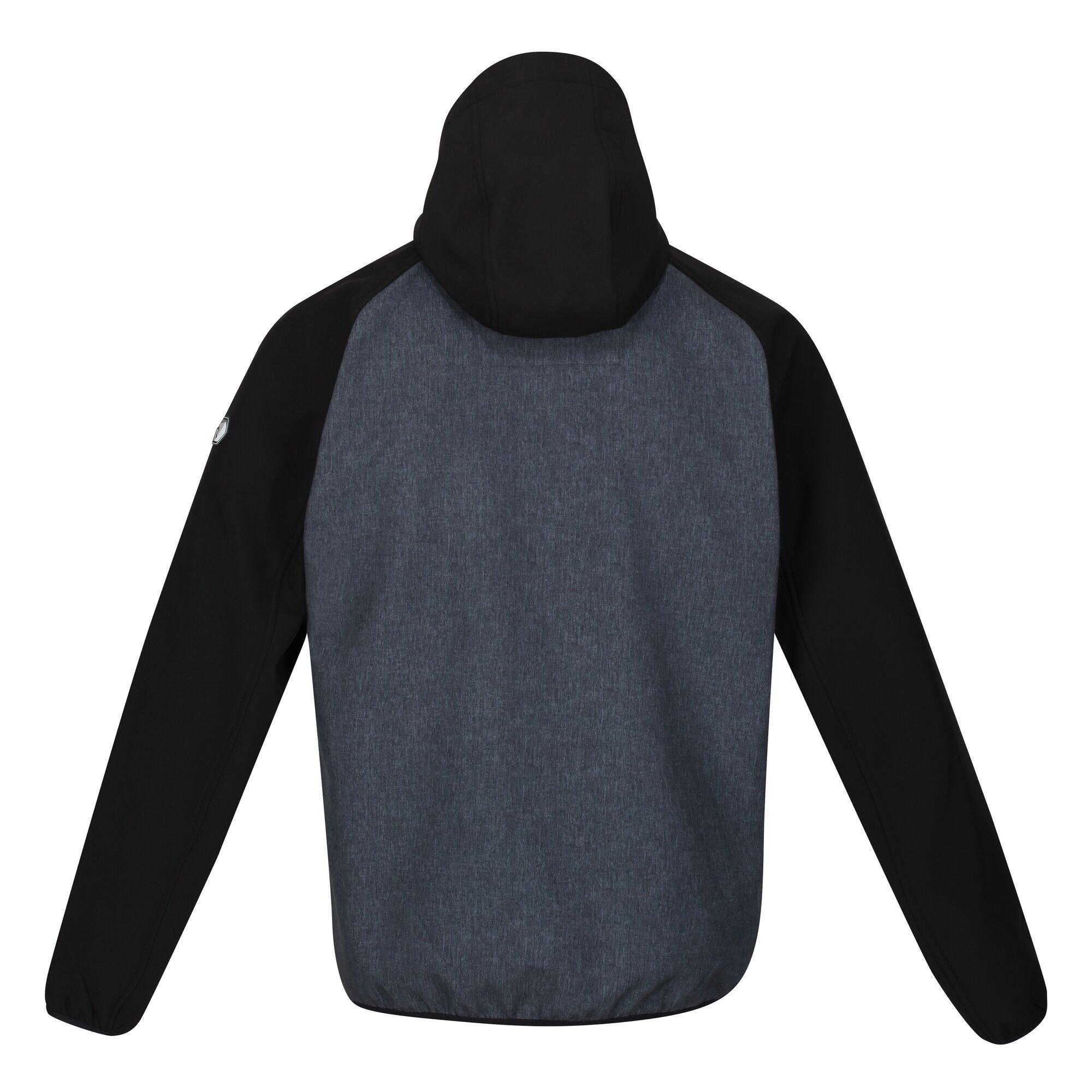 Ashmarl/Blck - Regatta - Men's Arec III Water and Wind Resistant Long Sleeve Hooded Softshell Jacket - 12