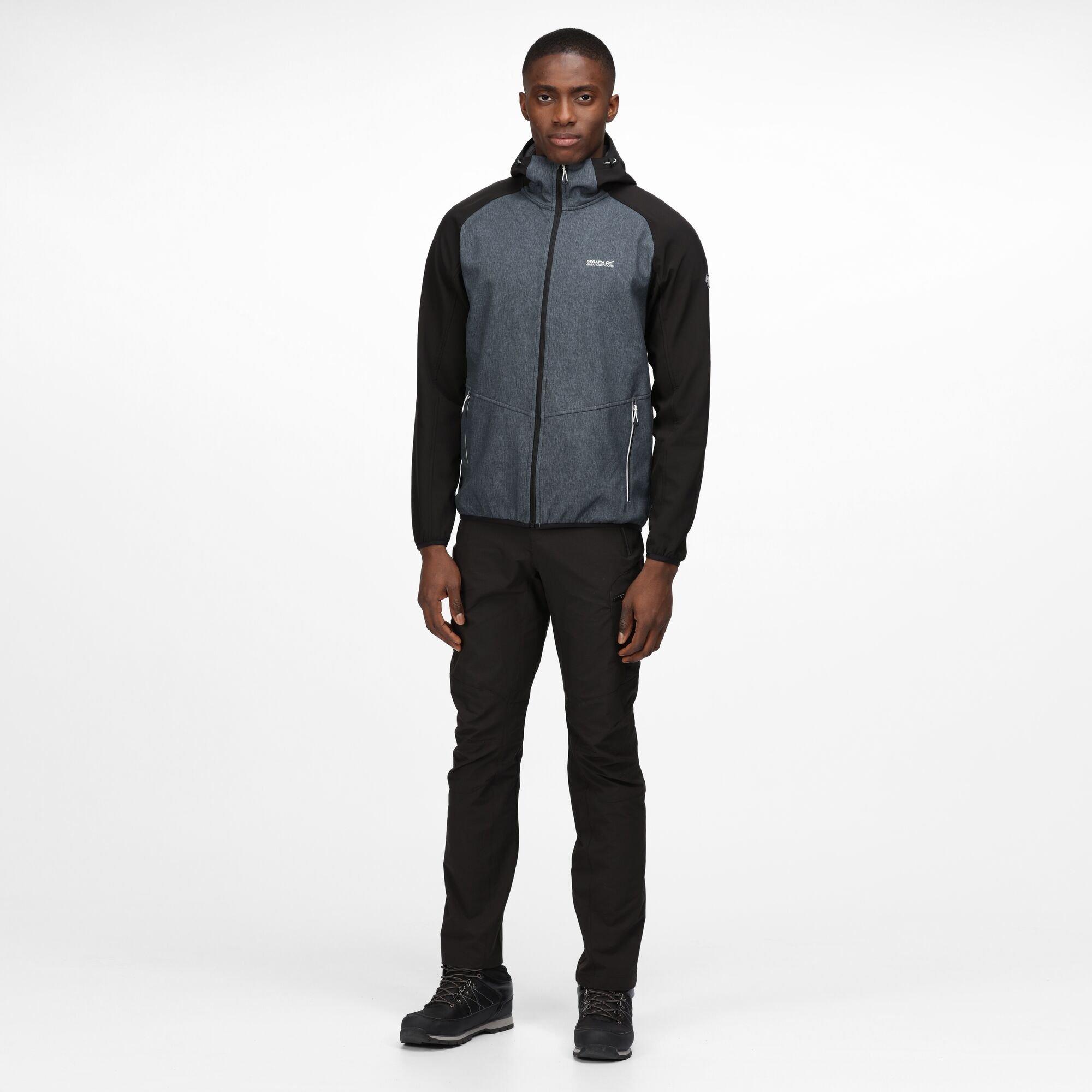 Ashmarl/Blck - Regatta - Men's Arec III Water and Wind Resistant Long Sleeve Hooded Softshell Jacket - 13