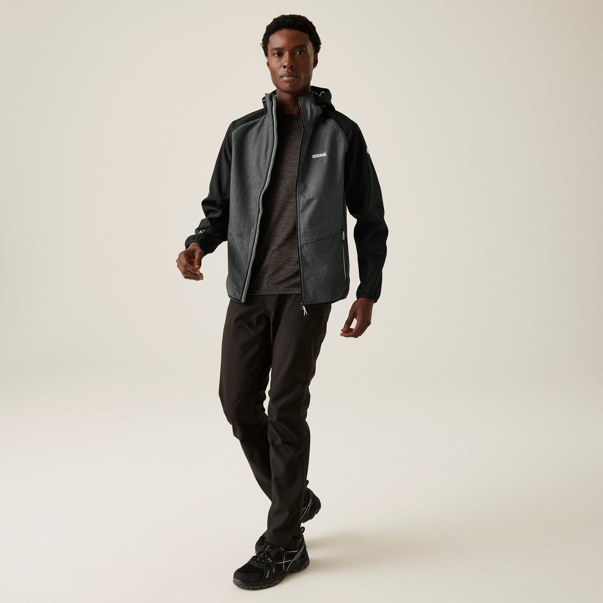 Ashmarl/Blck - Regatta - Men's Arec III Water and Wind Resistant Long Sleeve Hooded Softshell Jacket - 3