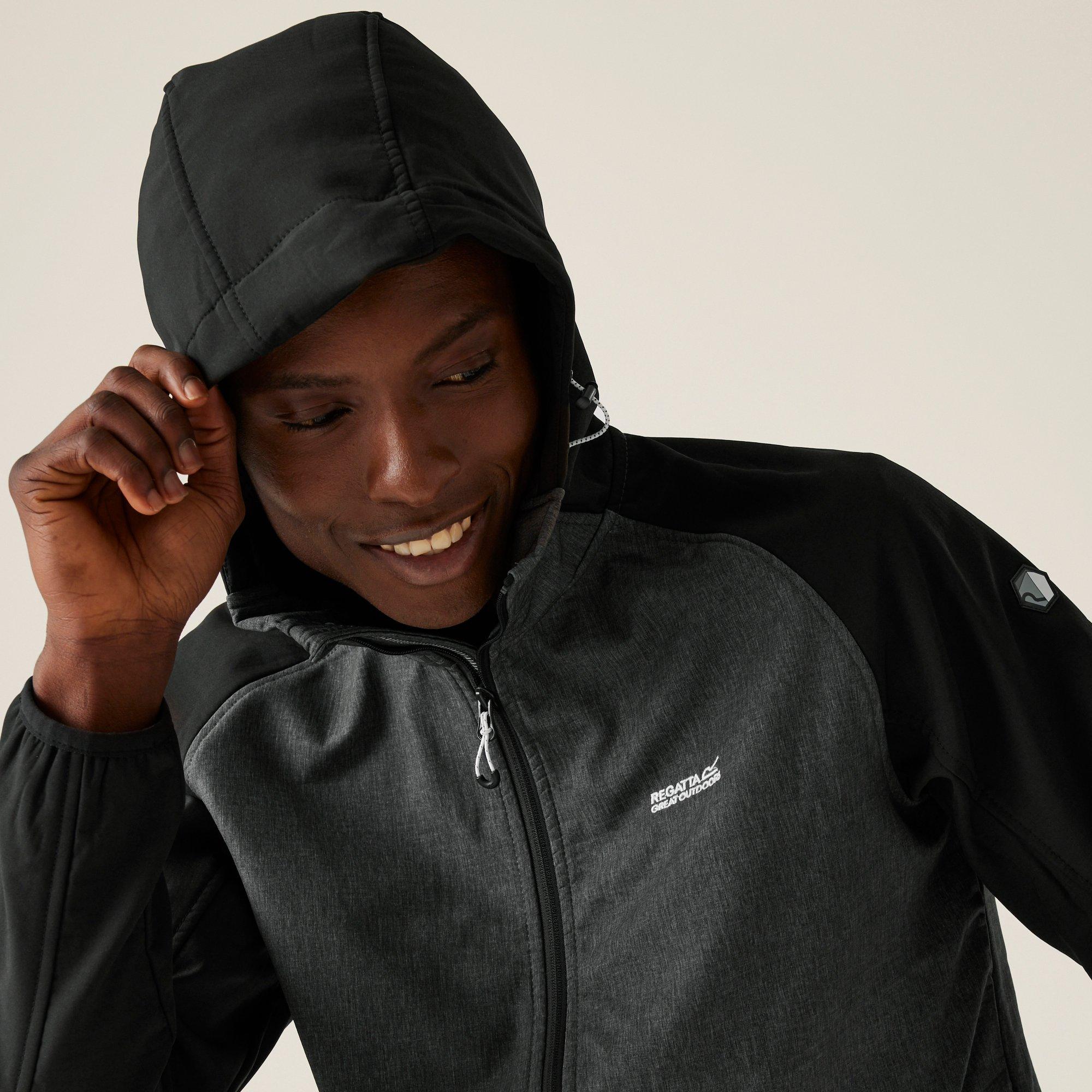 Ashmarl/Blck - Regatta - Men's Arec III Water and Wind Resistant Long Sleeve Hooded Softshell Jacket - 6