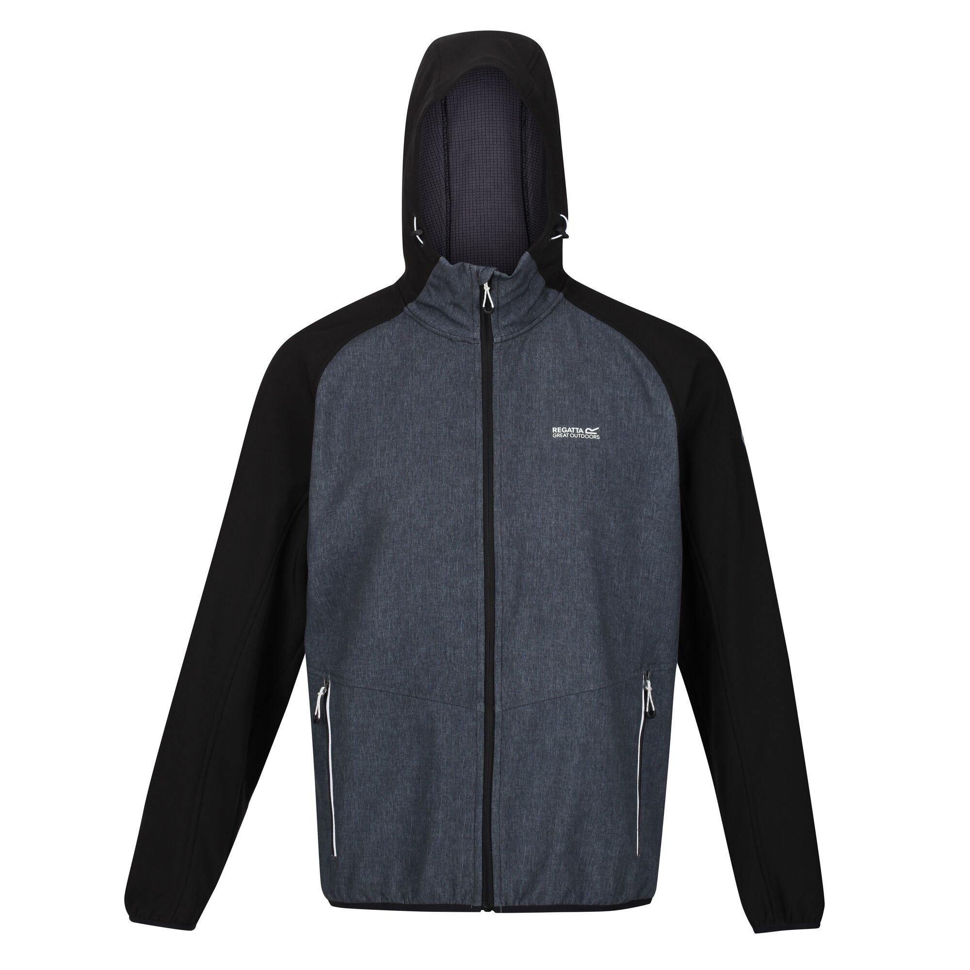Ashmarl/Blck - Regatta - Men's Arec III Water and Wind Resistant Long Sleeve Hooded Softshell Jacket - 7