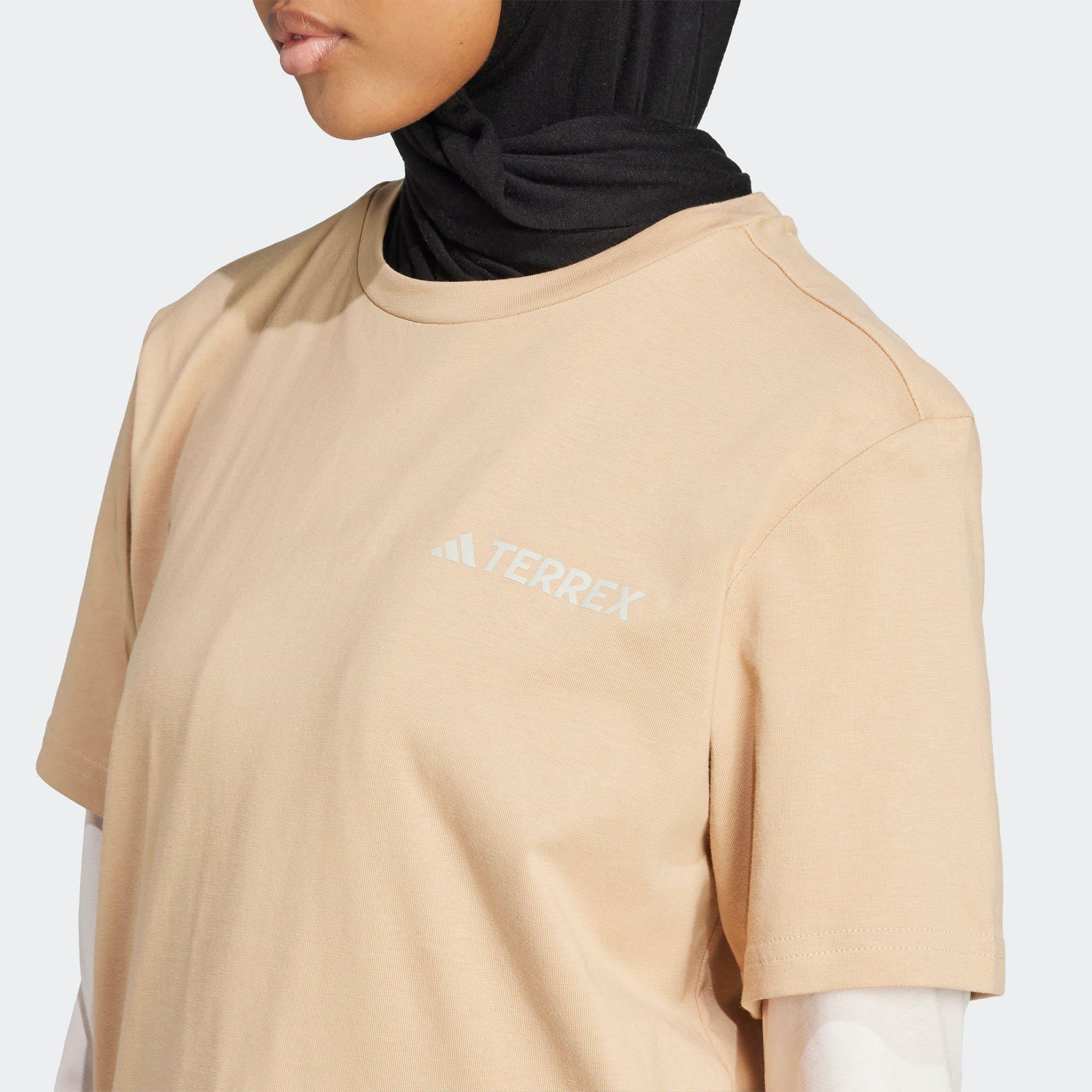Warm Sandstone - adidas - Womens Terrex Polygiene Graphic T-Shirt - 3
