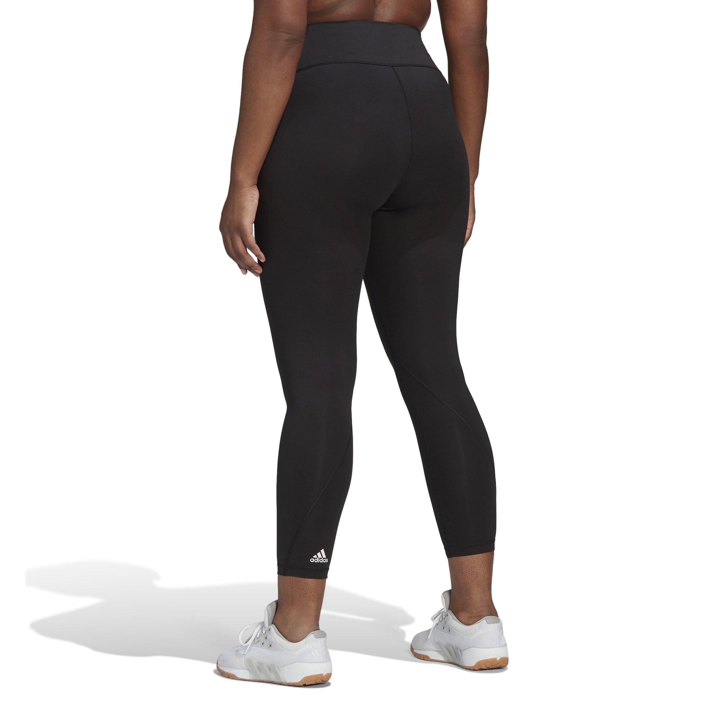 Black - adidas - Optime Training Tights (Plus Size) Womens - 3