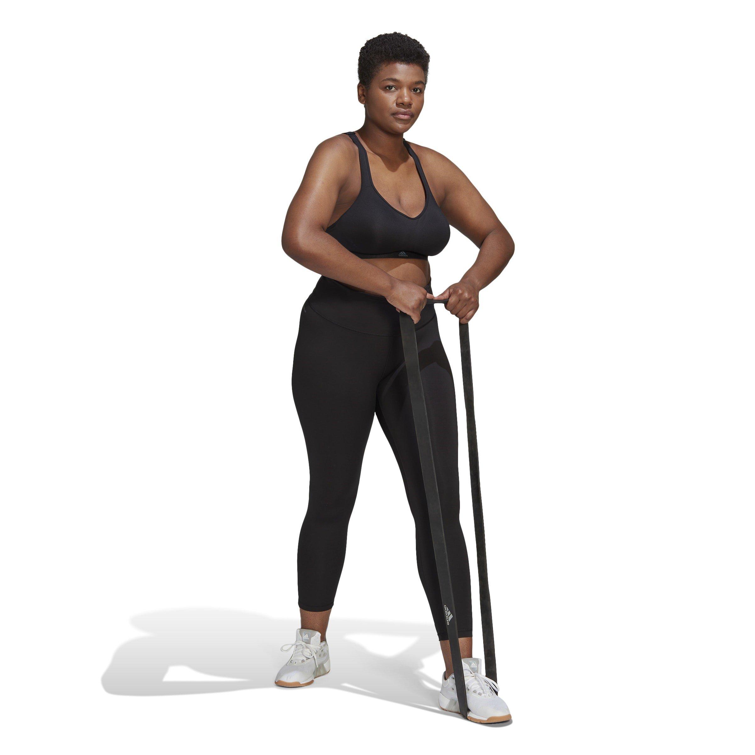 Black - adidas - Optime Training Tights (Plus Size) Womens - 4