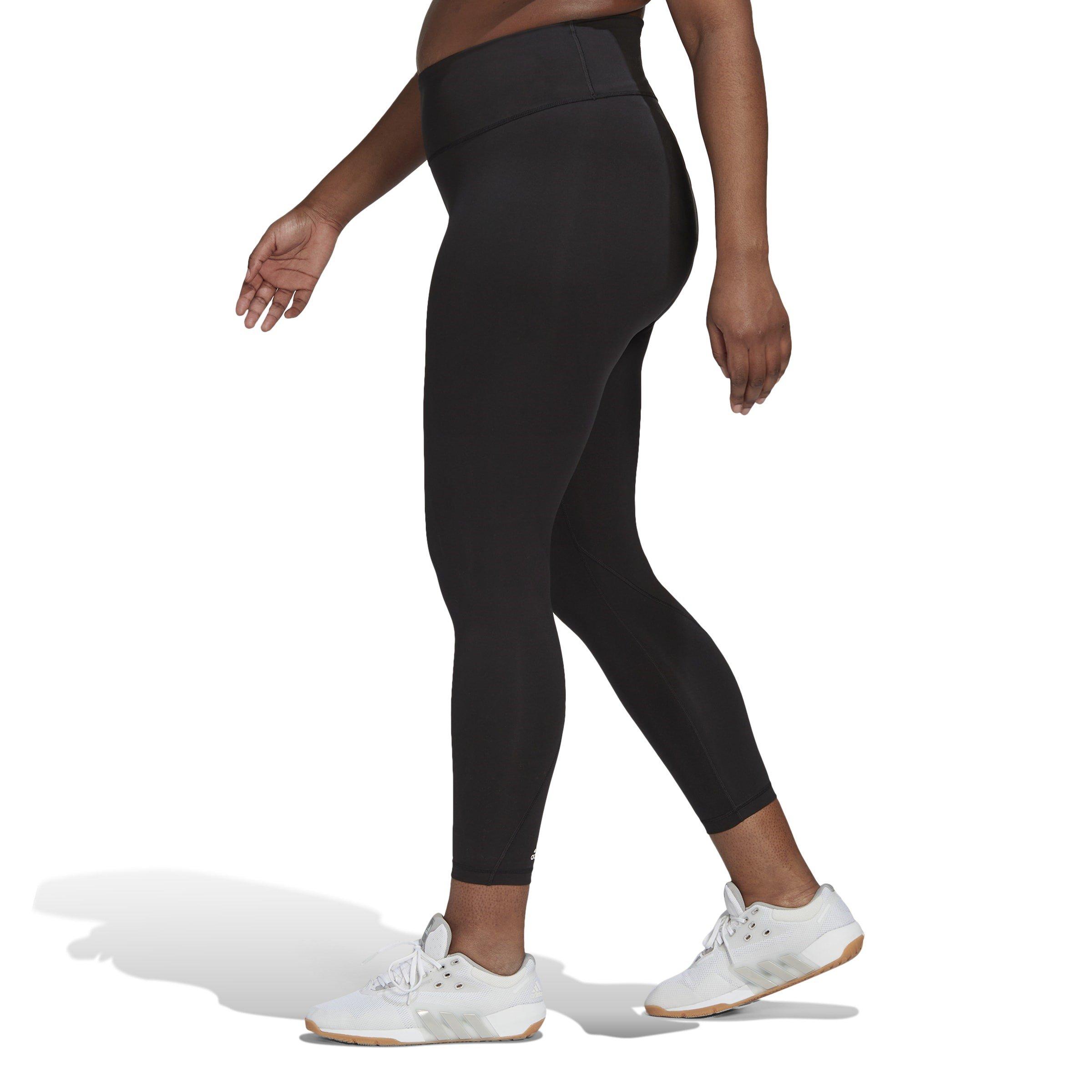 Black - adidas - Optime Training Tights (Plus Size) Womens - 5