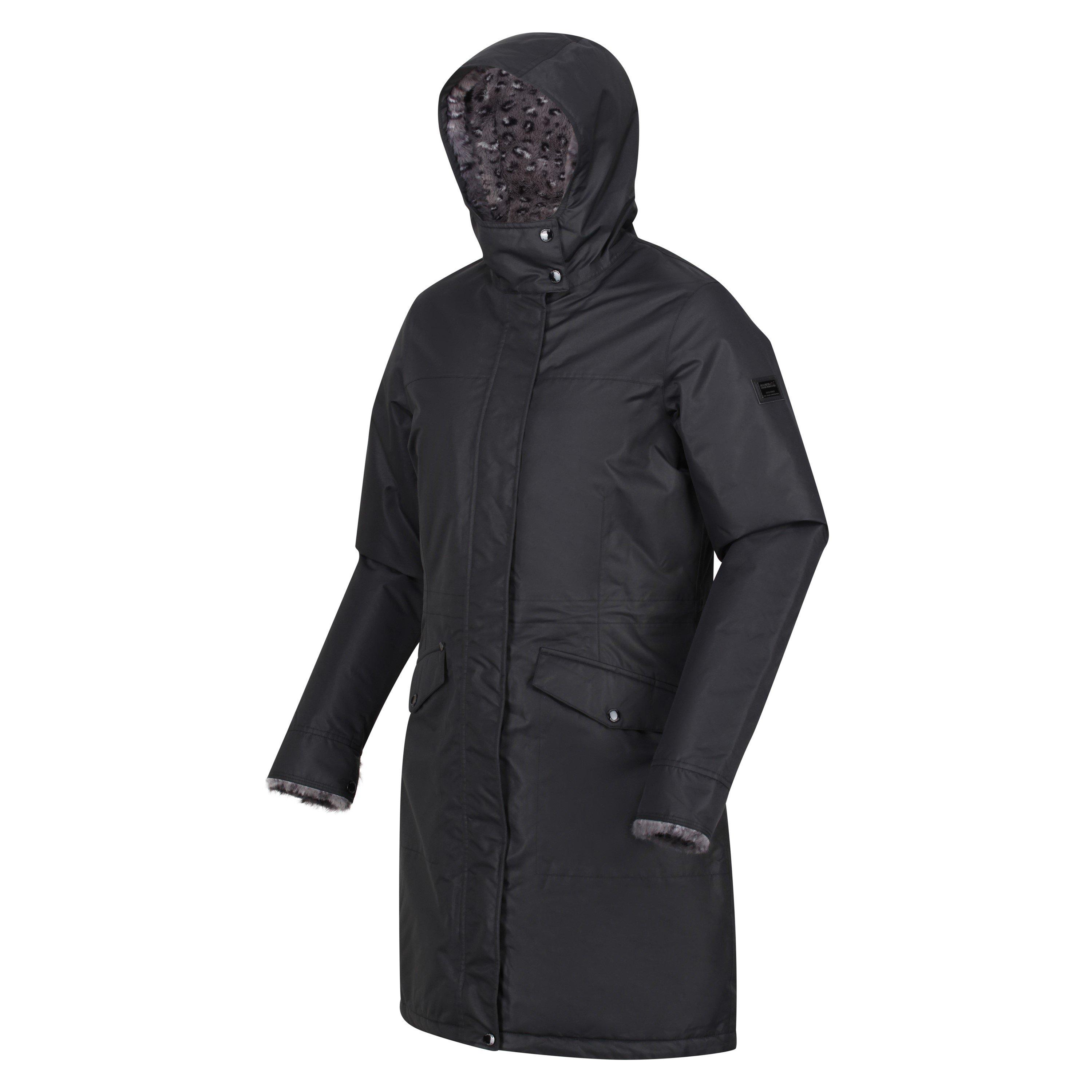Black - Regatta - Women's Rimona Waterproof Windproof Insulated Mid-Length Hooded Jacket - 3
