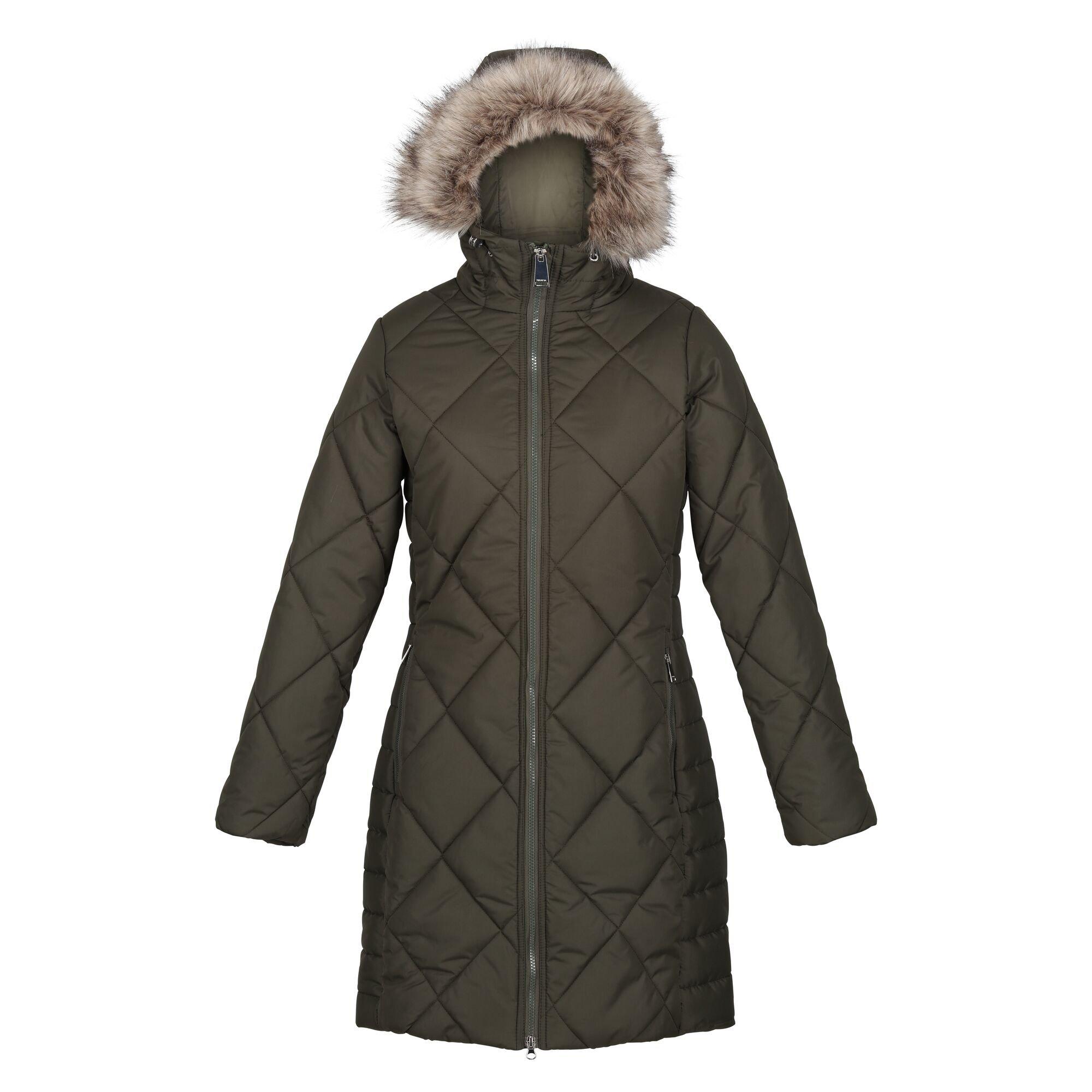 Dark Khaki - Regatta - Fritha Ii Quilted Coat Down Jacket Womens - 1