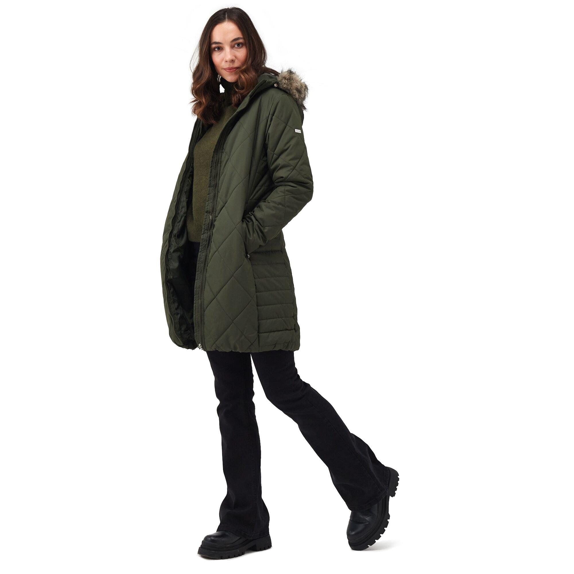 Dark Khaki - Regatta - Fritha Ii Quilted Coat Down Jacket Womens - 5