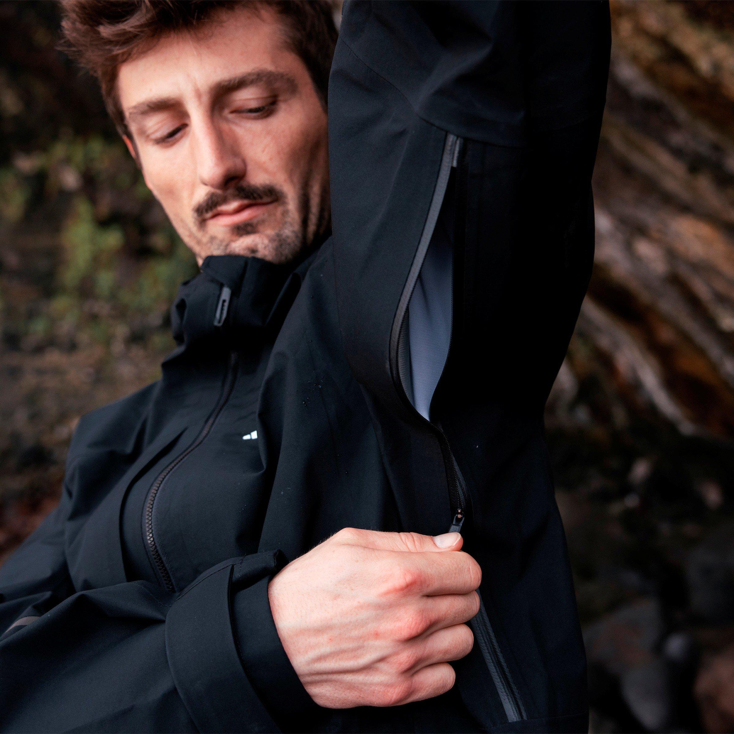 Black - adidas - Men's Xplric Waterproof Jacket - 4