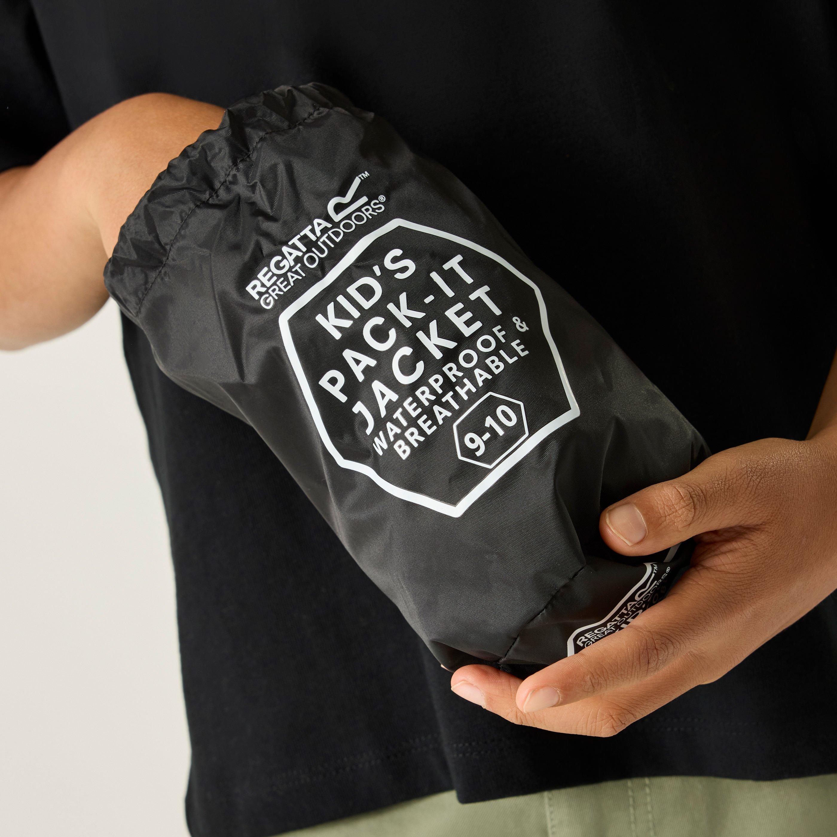 Black - Regatta - Unisex Kids' Waterproof Jacket - 7