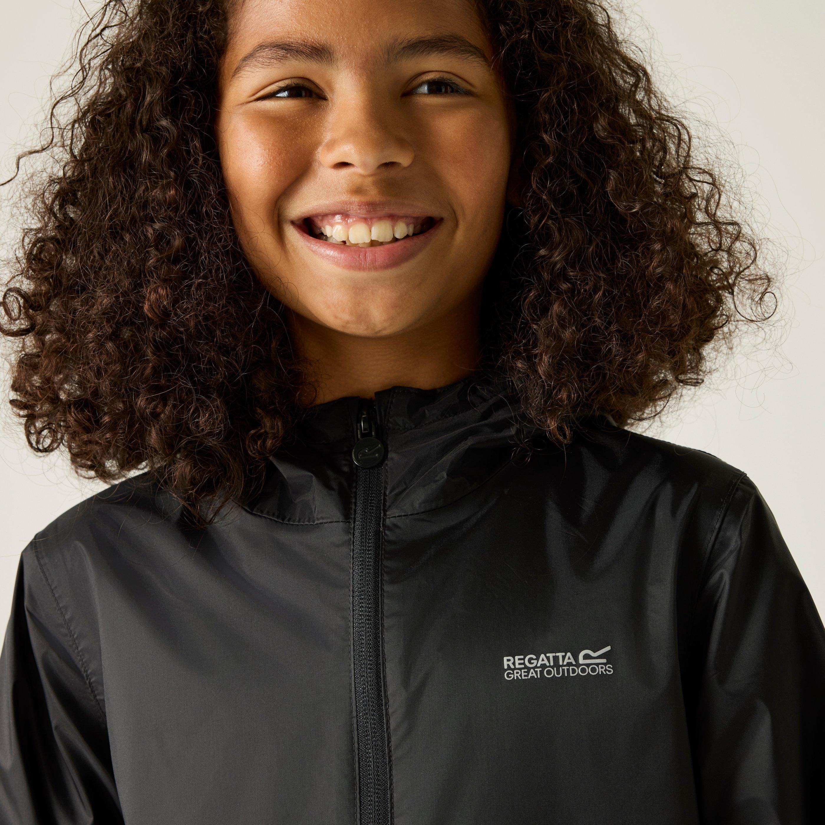 Black - Regatta - Unisex Kids' Waterproof Jacket - 4